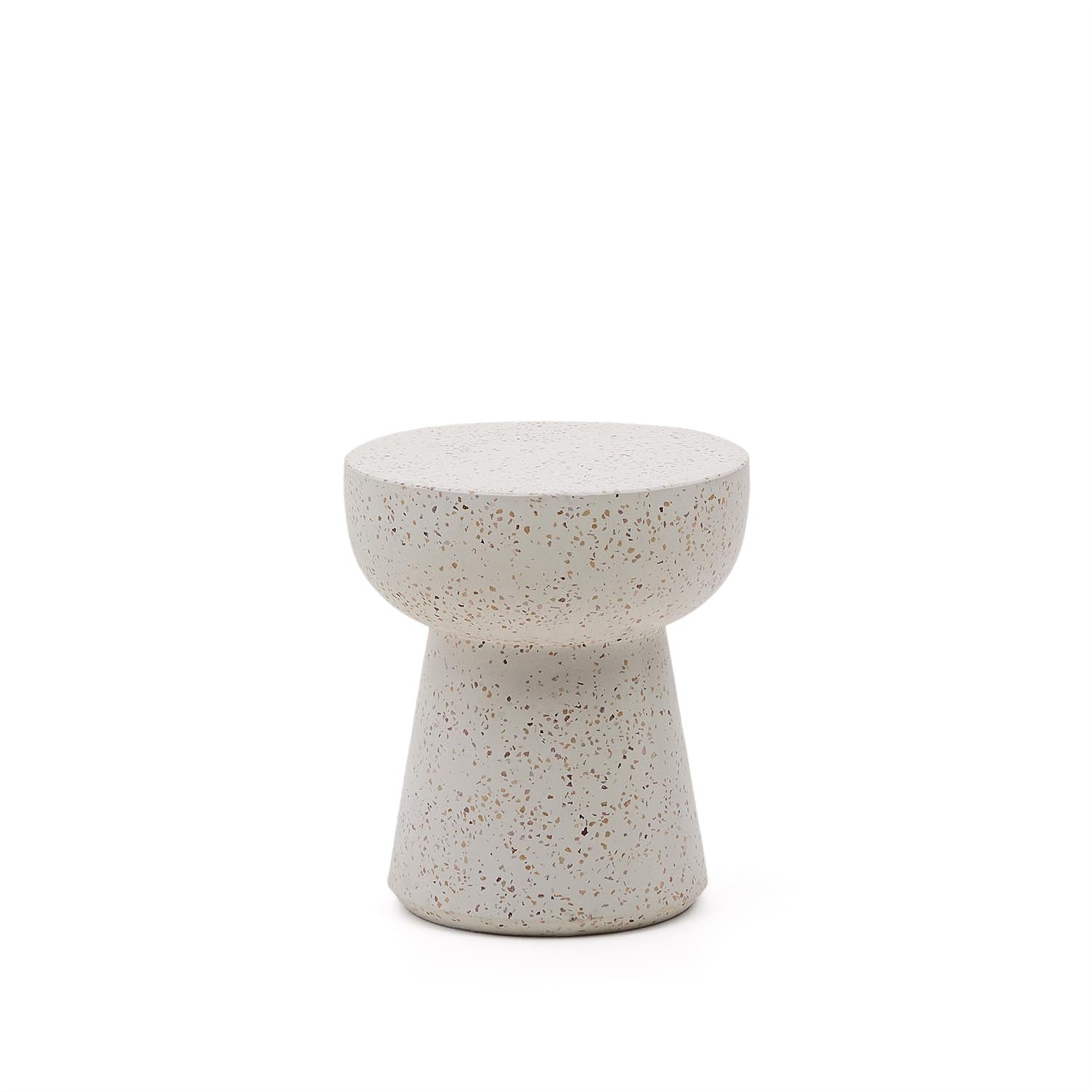 Pada Beistelltisch weißer Terrazzo Ø 40 cm in Weiß, Beige präsentiert im Onlineshop von KAQTU Design AG. Beistelltisch ist von Kave Home