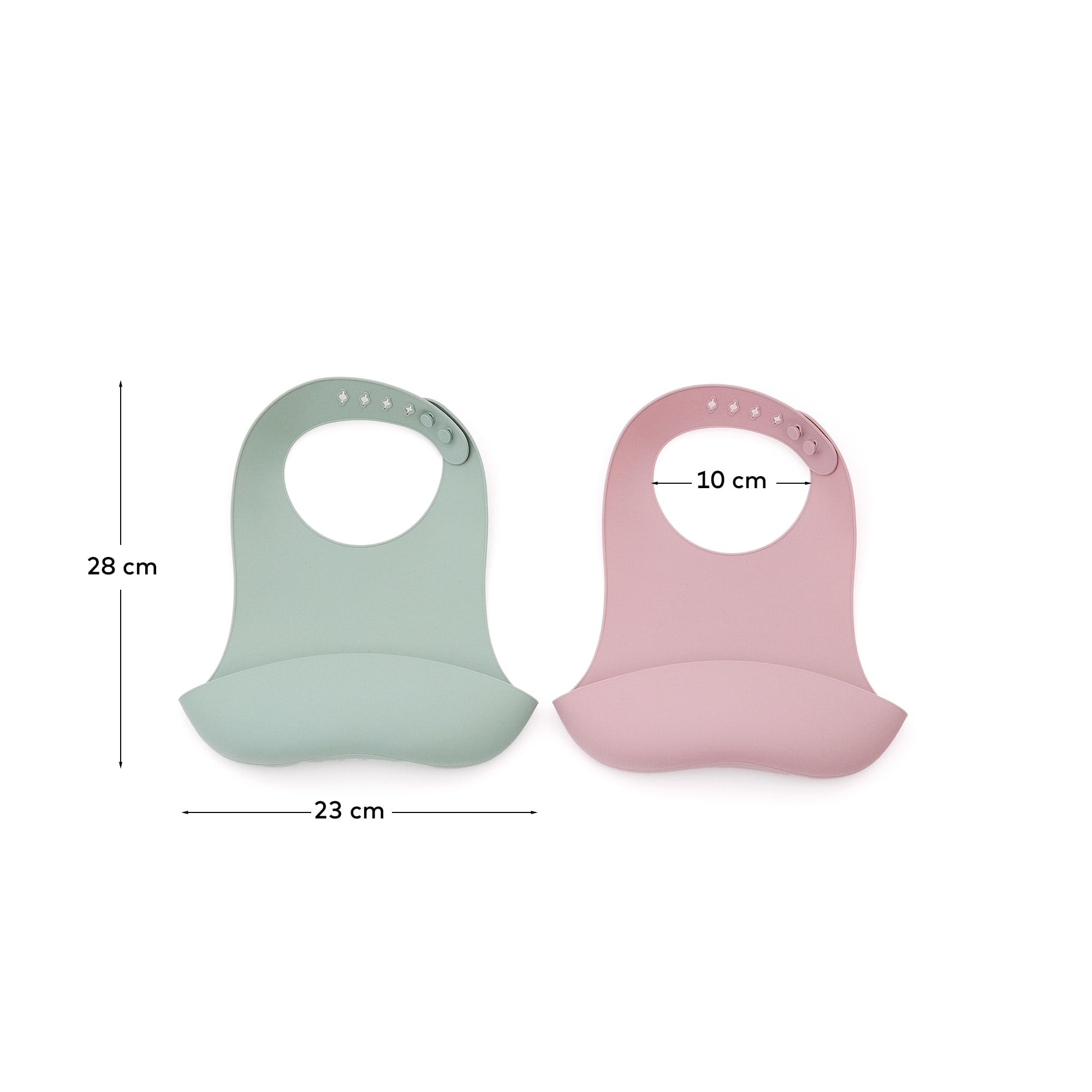 Set Lili aus 2 Lätzchen aus Silikon rosa und türkis in Türkis, Rosa präsentiert im Onlineshop von KAQTU Design AG. Geschirr Kids ist von Kave Home