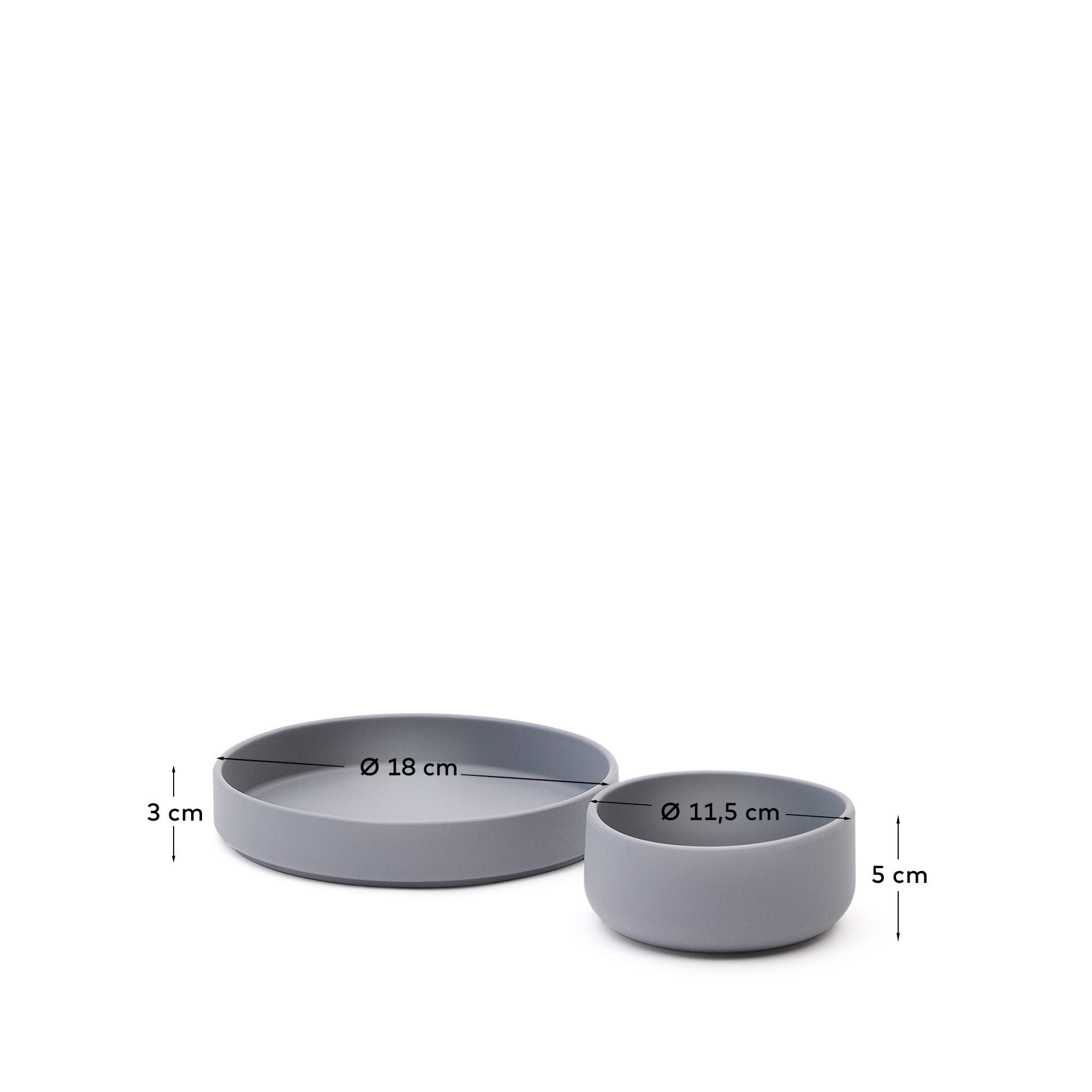 Set Lili aus Teller und Schüssel aus Silikon blau in Blau präsentiert im Onlineshop von KAQTU Design AG. Geschirr Kids ist von Kave Home