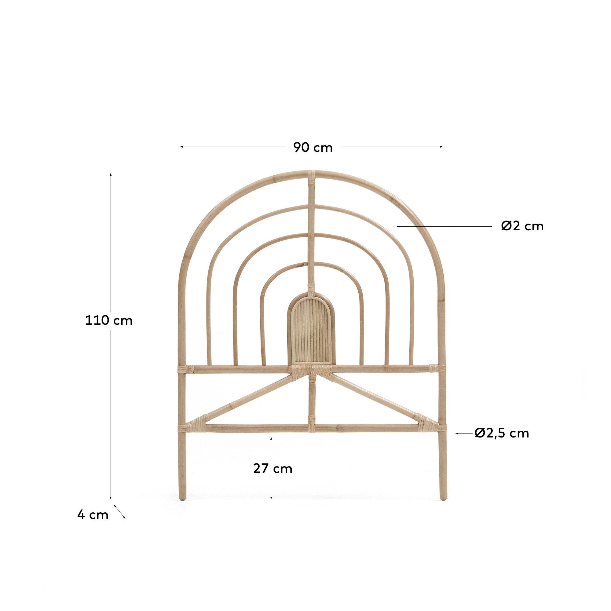 Entdecken Sie das Sundberg Bettkopfteil aus Rattan, 90 cm, mit natürlichem Finish. Perfekt für ein gemütliches, nachhaltiges Schlafzimmerdesign.