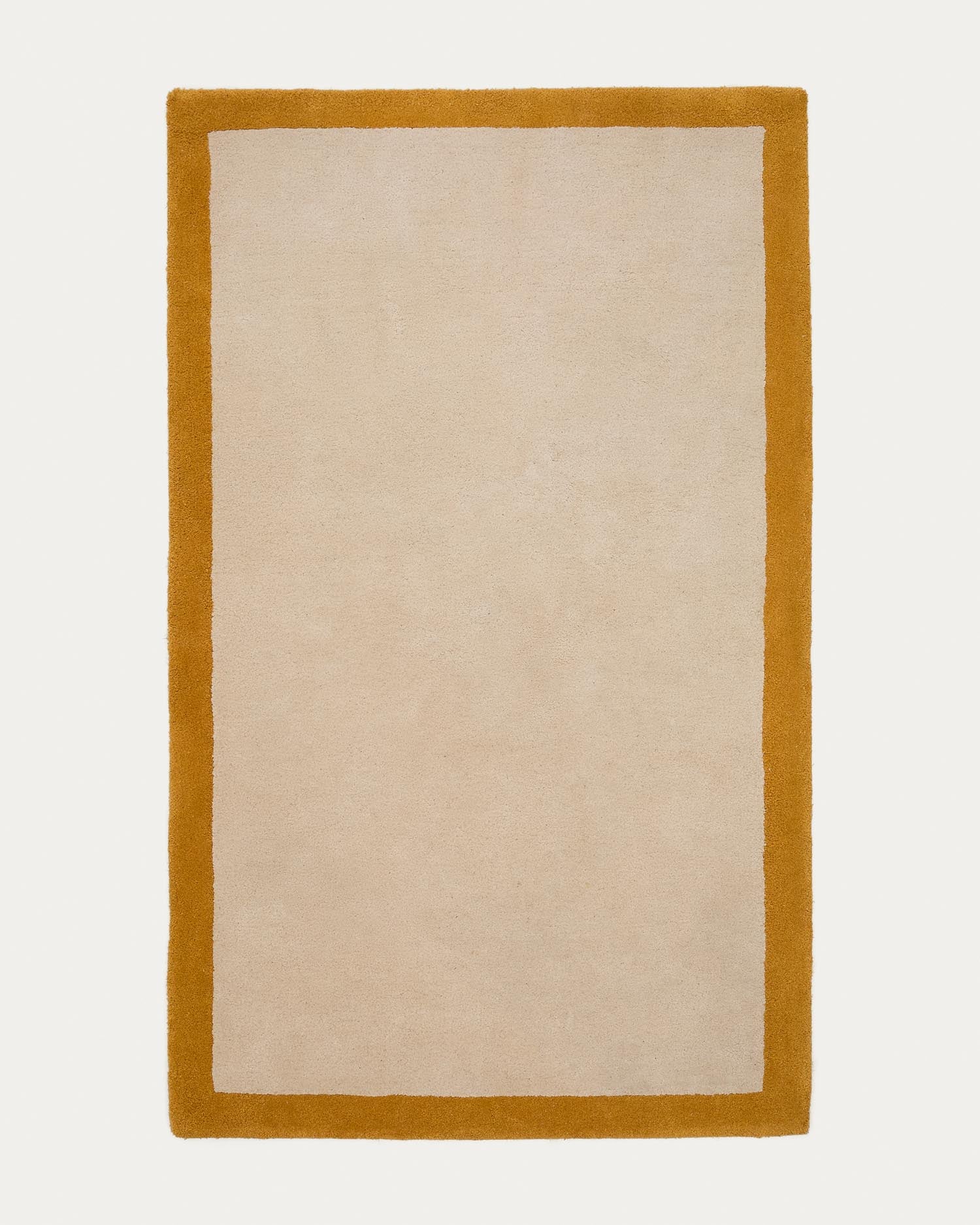 Teppich Nalim: 100% Baumwolle, beige/senf, 90x150 cm. Perfekt fürs Kinderzimmer, weich, pflegeleicht, stilvoll.