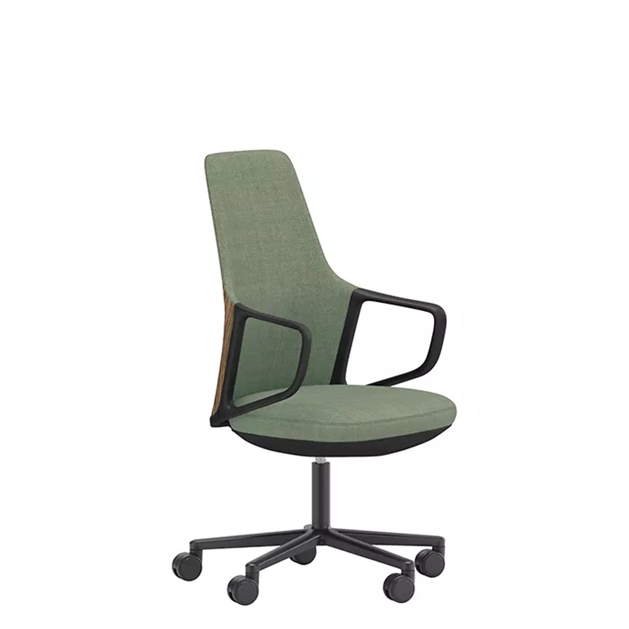 Eleganter Calma Bürostuhl SO2287: Ergonomie, Komfort und Stil mit Walnuss-Holz und Textil J2-1961.