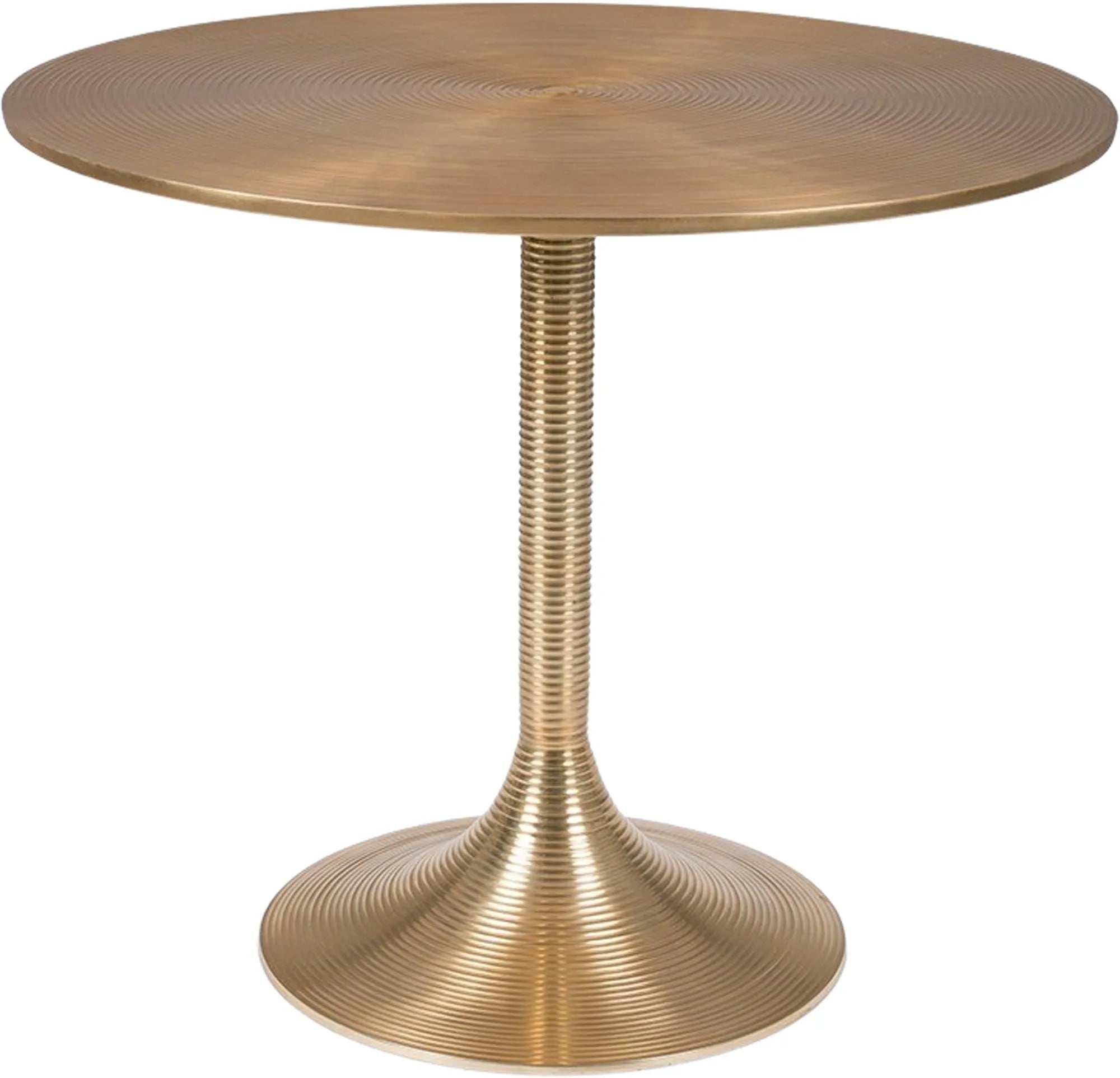 Eleganter HYPNOTISING ROUND Tisch von Bold Monkey in Gold/Schwarz, ideal für gesellige Dinnerpartys und stilvolle Dekoration.