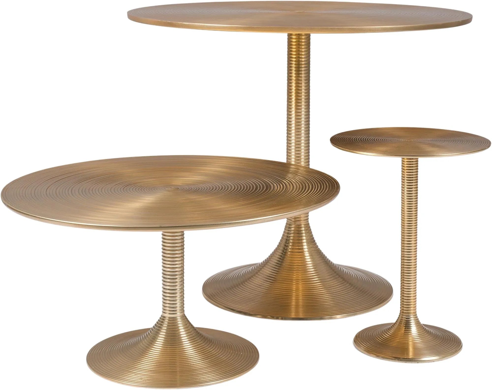 HYPNOTISING ROUND Tisch in Gold präsentiert im Onlineshop von KAQTU Design AG. Esstisch ist von Bold Monkey