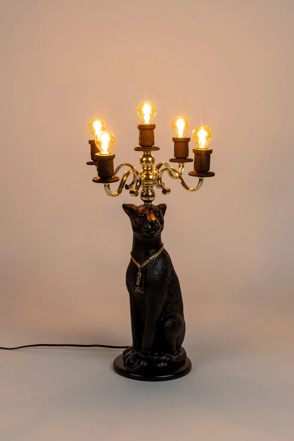 Elegante Stehlampe mit schwarzem Panther-Motiv von Bold Monkey.