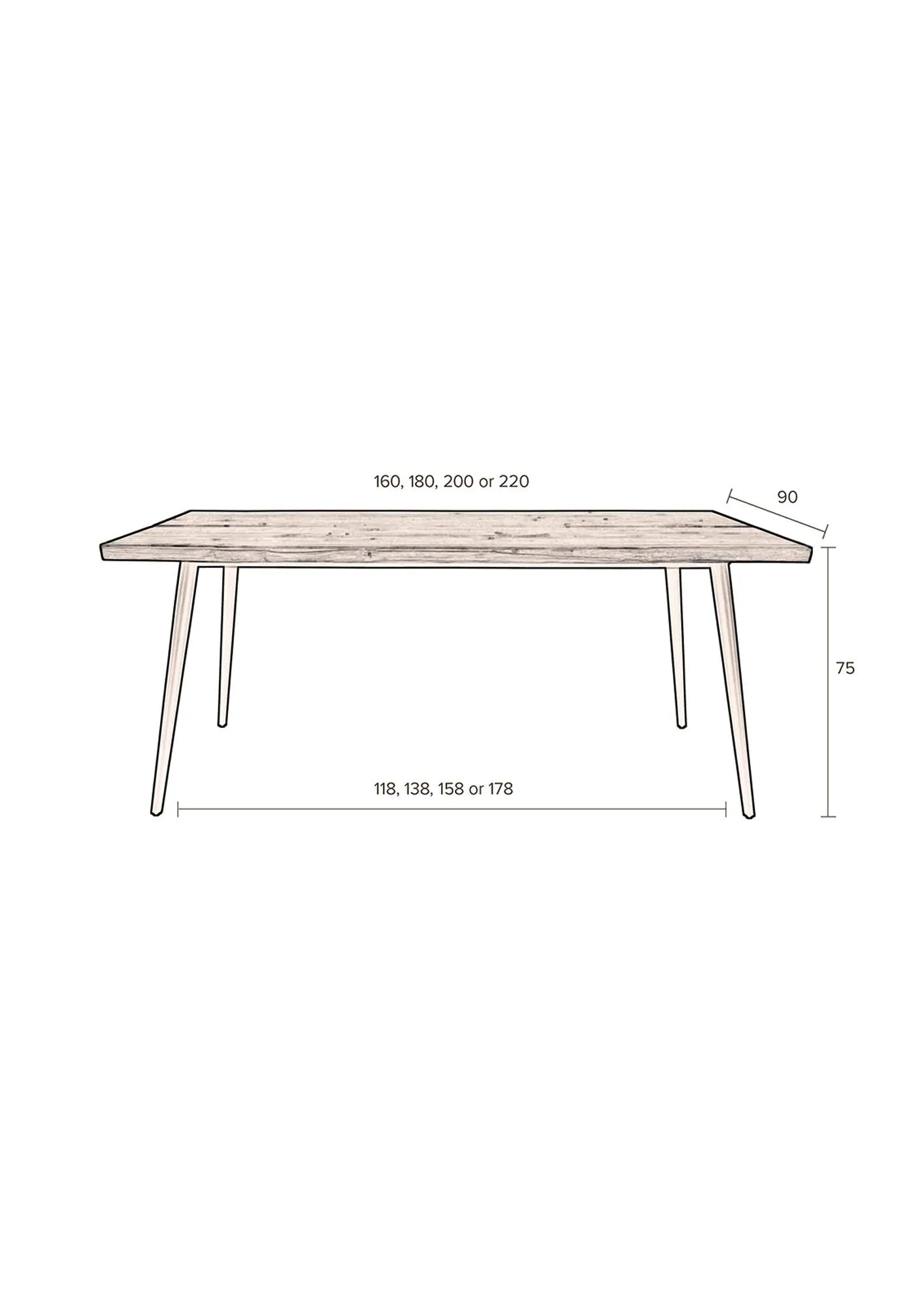 Eleganter Alagon Tisch: Mangoholz trifft auf modernes Design.