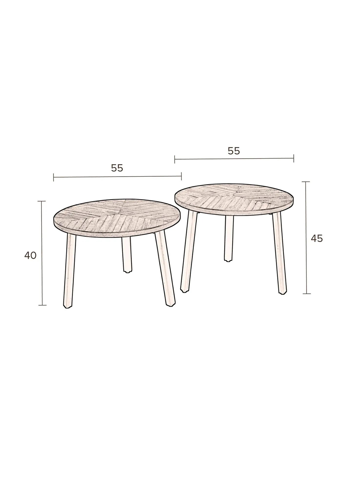 Beistelltisch MUNDU 2er Set - KAQTU Design