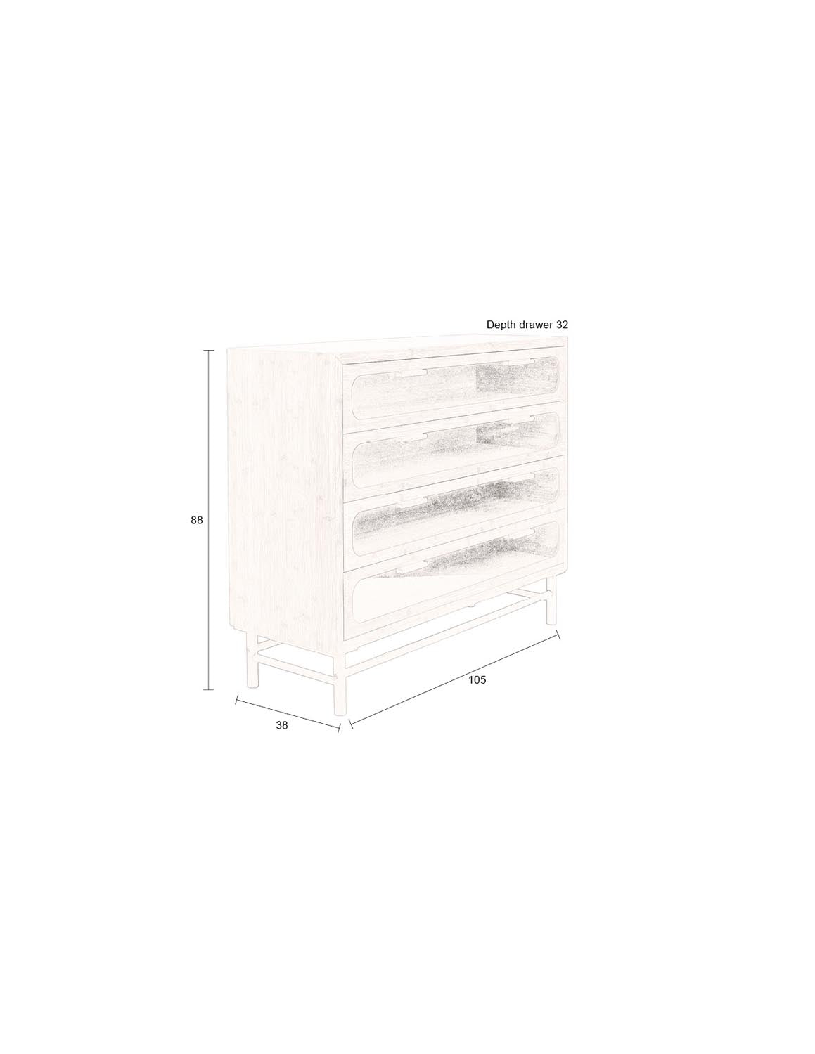 Schublade Caroun Wide in Beige präsentiert im Onlineshop von KAQTU Design AG. Cabinet ist von Dutchbone