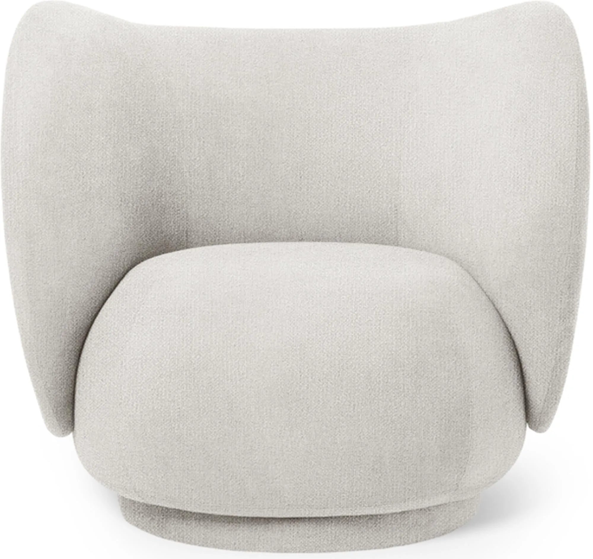 Der Rico Loungestuhl Boucle von Ferm Living: Modernes Design trifft auf Komfort. Hochwertiges Boucle, Formschaum-Polsterung, robuste Struktur.