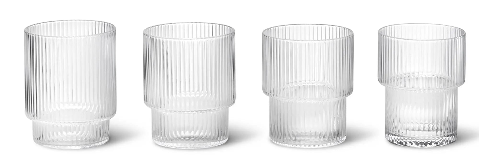 Ripple Gläser 4er Set, Glas, KAQTU Design