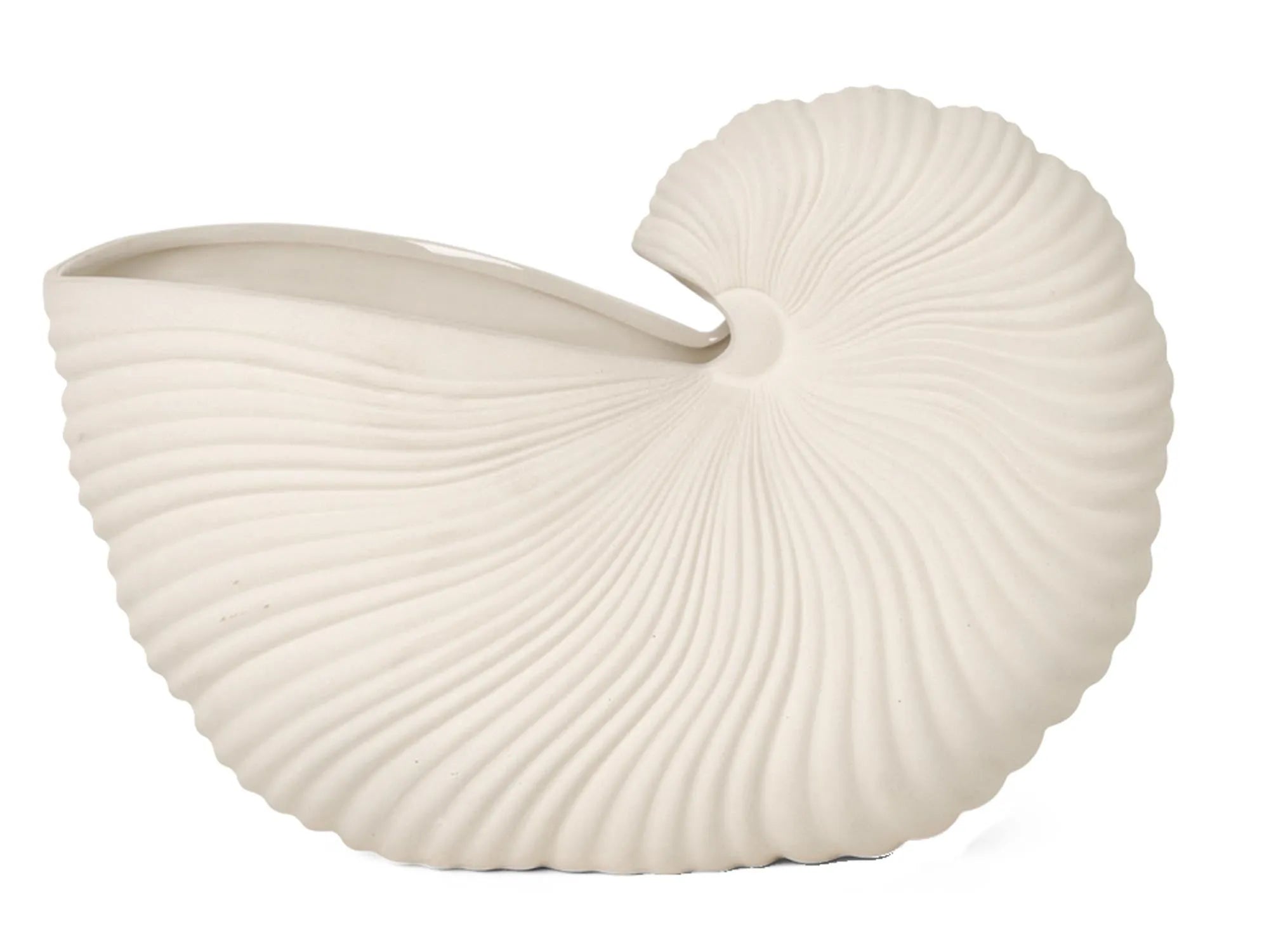 Eleganter Ferm Living Blumentopf Shell in Muschelform für Pflanzen.