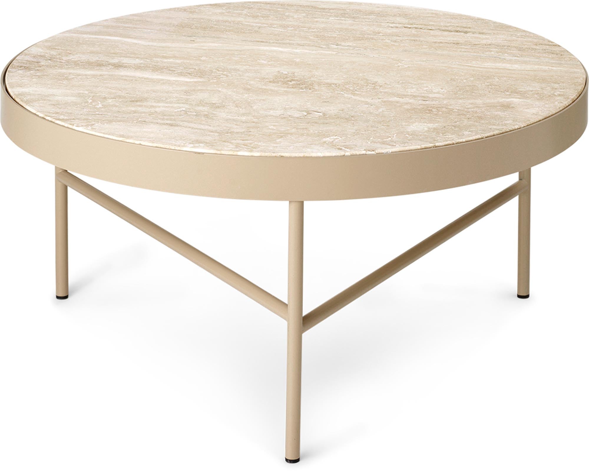 Travertine side table