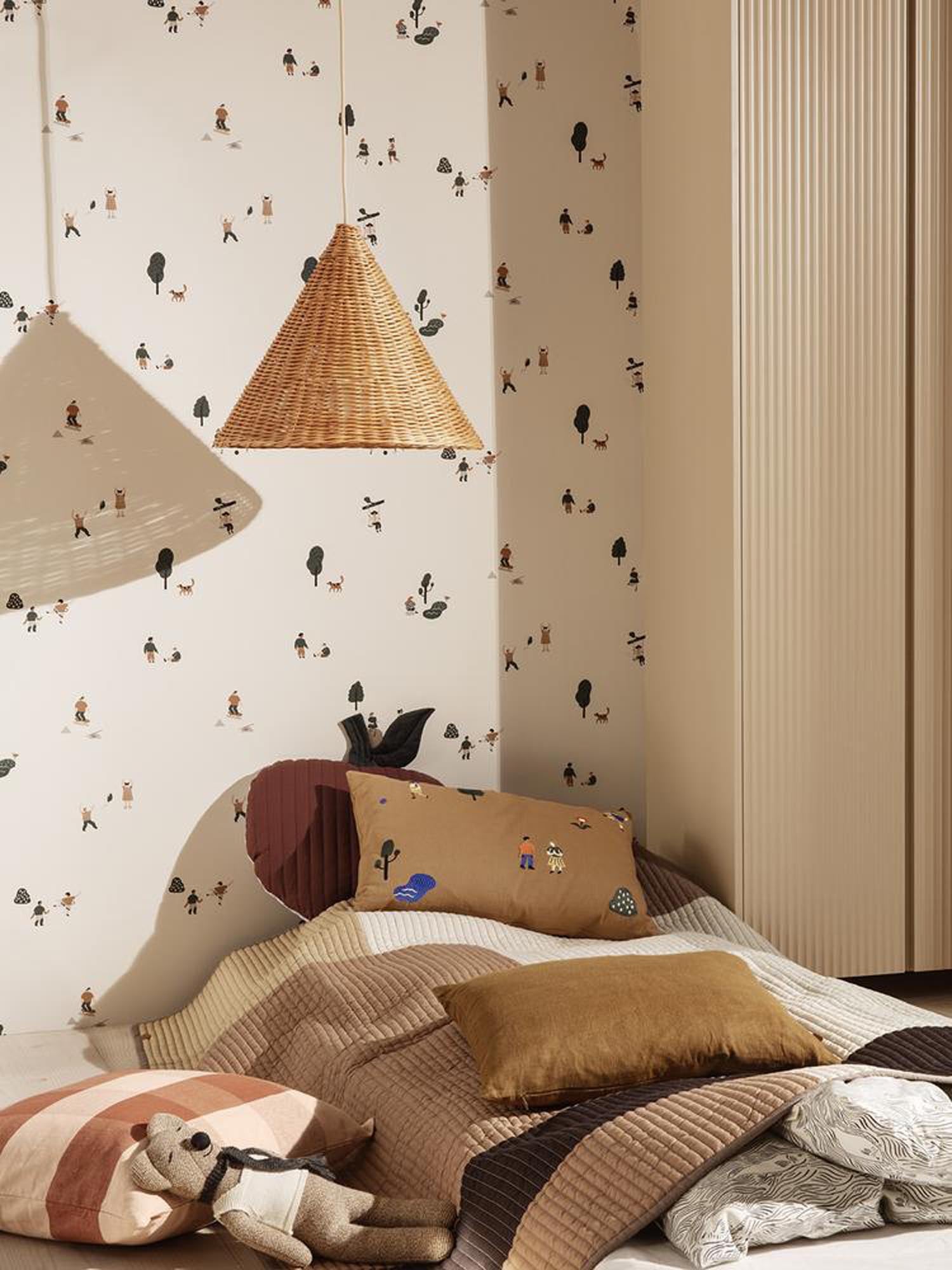 Eleganter Dou Rattan-Lampenschirm von Ferm Living für stilvolle Räume.