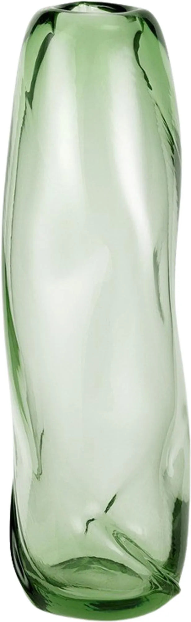 Die mundgeblasene Water Swirl Vase von Ferm Living besticht durch ihre tänzerischen Wirbel und das durchscheinende Glas.