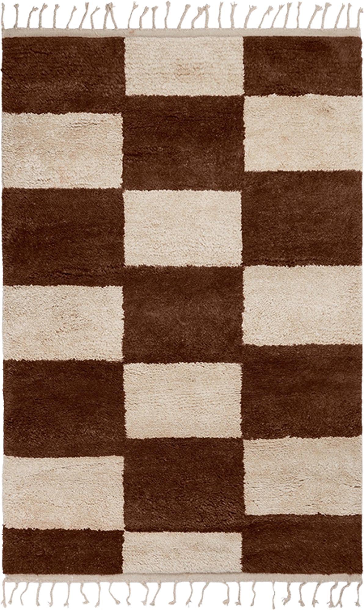 Mara Teppich in Dark Brick / Off-White präsentiert im Onlineshop von KAQTU Design AG. Teppich ist von Ferm Living