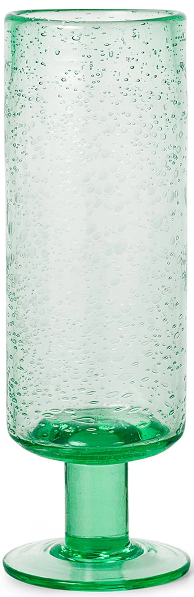 Elegantes Oli Champagnerglas: 100% recyceltes Glas, dezenter Farbton, taktile Bläschen, einzigartiges Design für den Alltag.