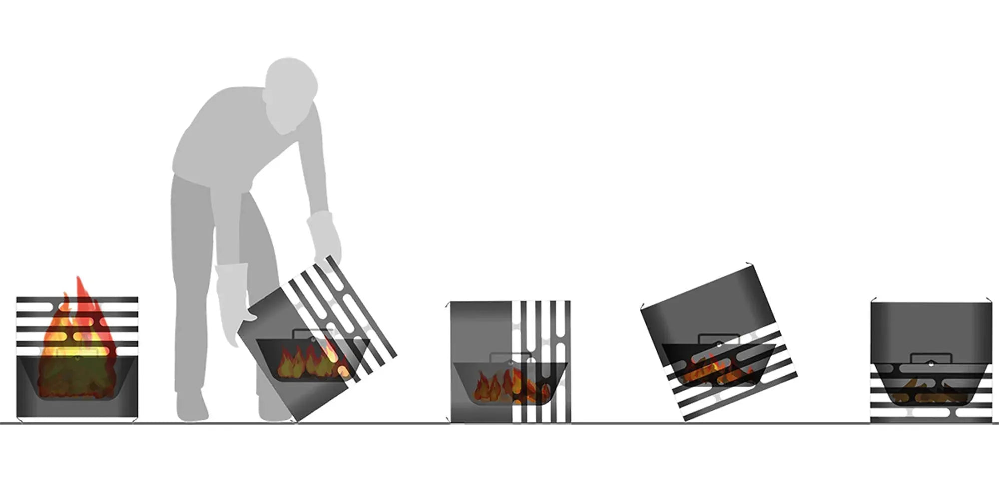 CUBE Feuerkorb schwarz - KAQTU Design