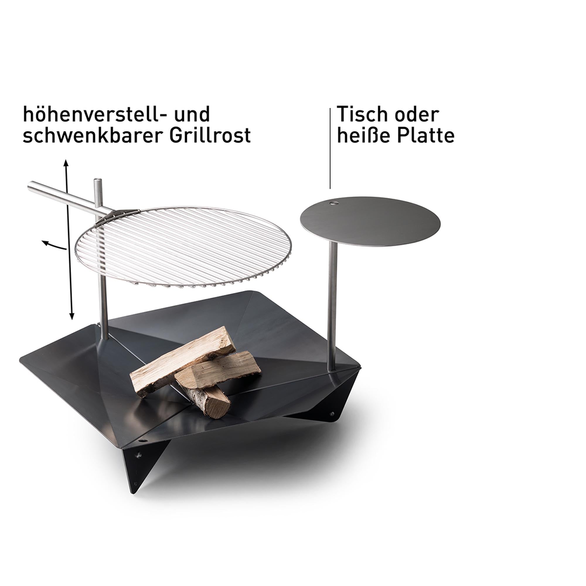 TRIPLE 65: Robuste Corten-Stahl Feuerschale für gemütliche Abende.
