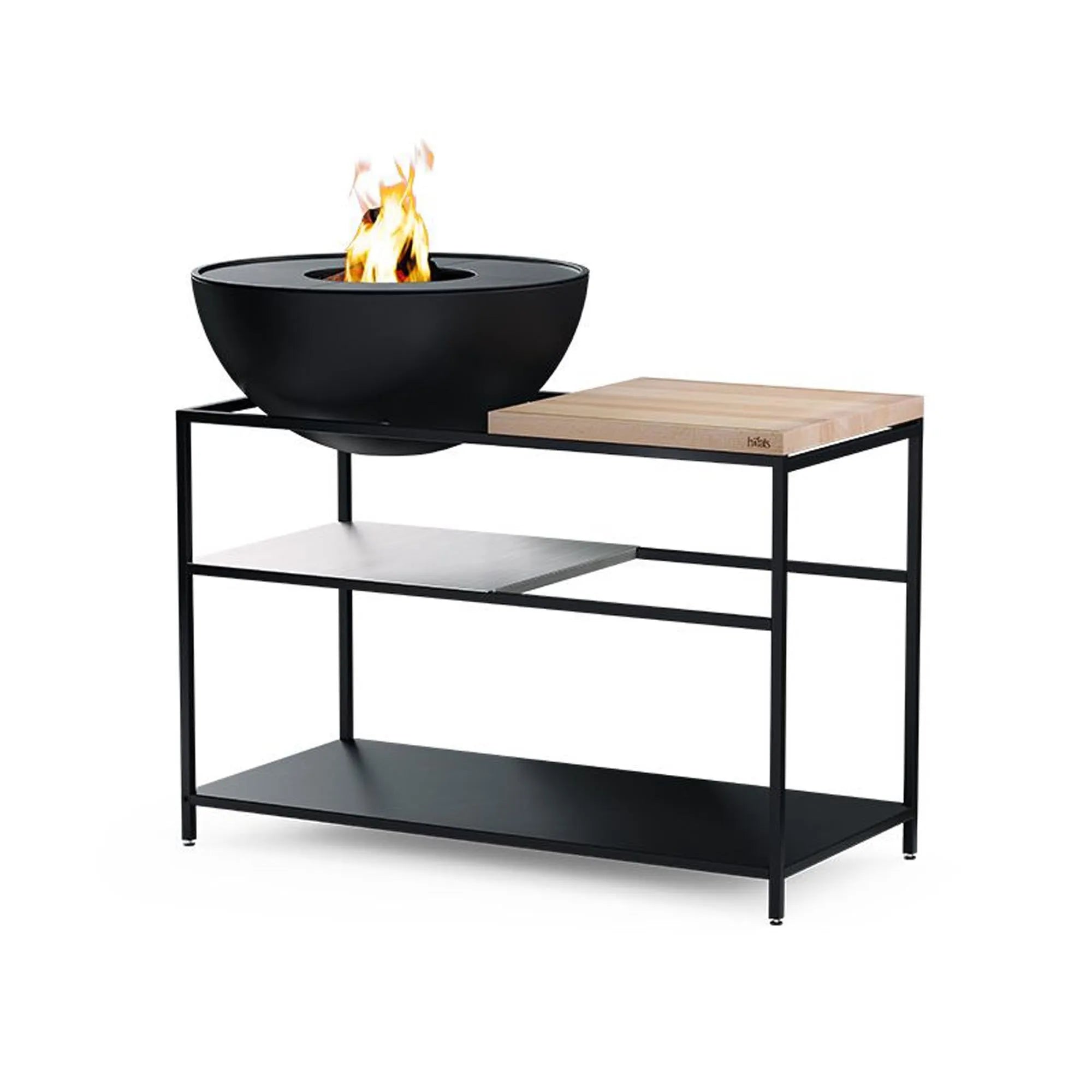 FIRE KITCHEN: Outdoor-Plancha-Grillset mit BOWL 70, ideal für Sternekoch-Erlebnisse, modular, mobil, perfekte Arbeitshöhe.