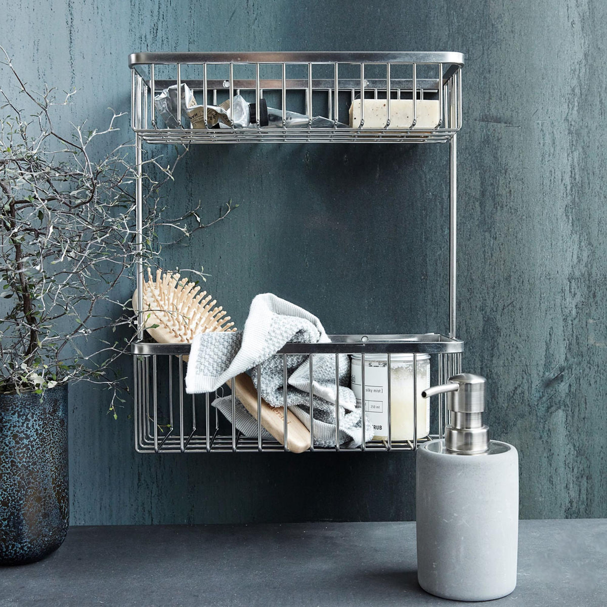 Korb, Bath, Double in Silberfarben präsentiert im Onlineshop von KAQTU Design AG. Badzubehör ist von House Doctor