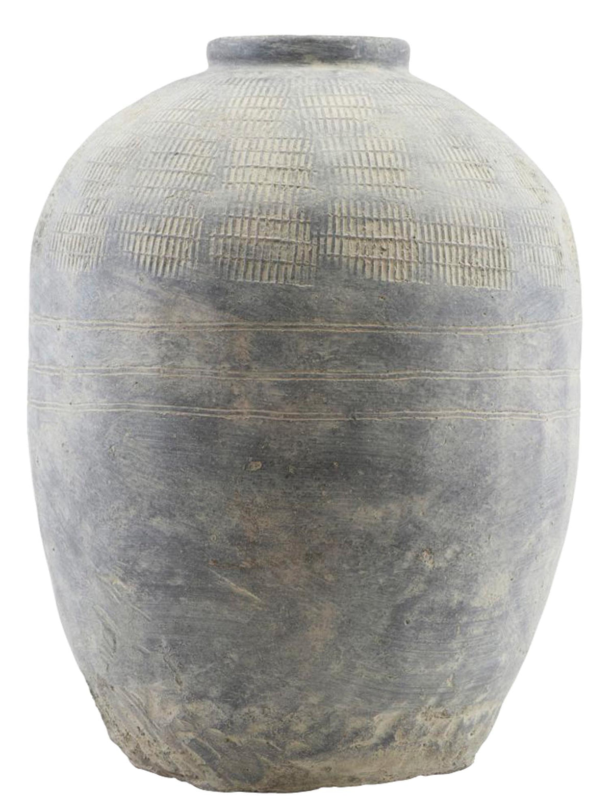 Vase Rustik aus Beton mit rustikaler Oberfläche in der Farbe Beton