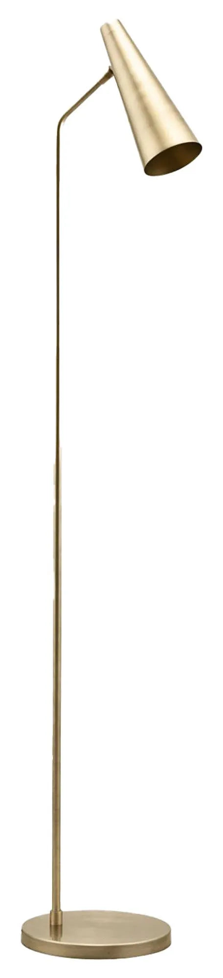 Elegante Stehlampe Precise von House Doctor: Messing, 124 cm hoch, ideal für gemütliche Leseecken. Stilvoll und charaktervoll.