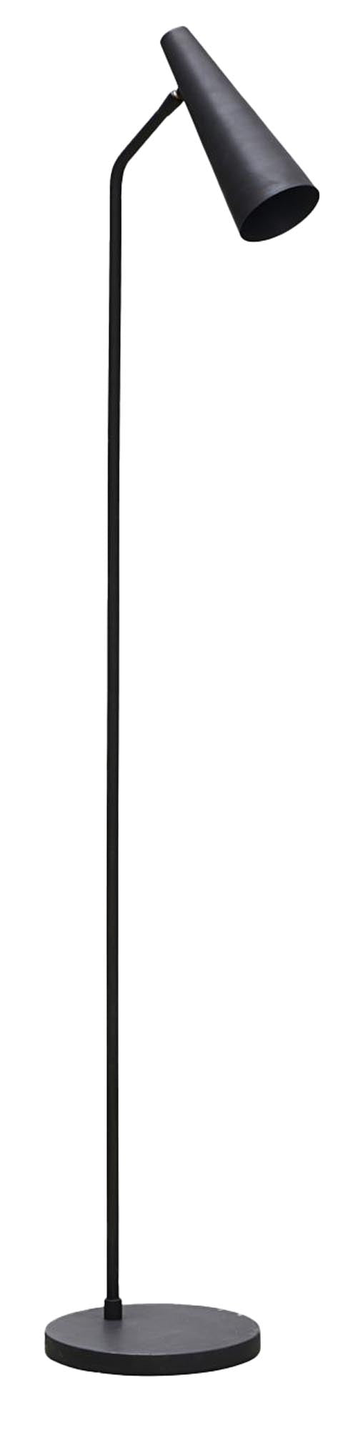 Stehleuchte Precise von House Doctor in Mattschwarz, Eisen mit Messingzubehör, schlanke Form