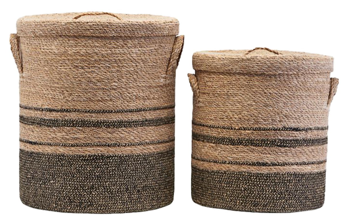 Aufbewahrung mit Deckel, Laundry in Natur präsentiert im Onlineshop von KAQTU Design AG. Aufbewährungskörbe ist von House Doctor