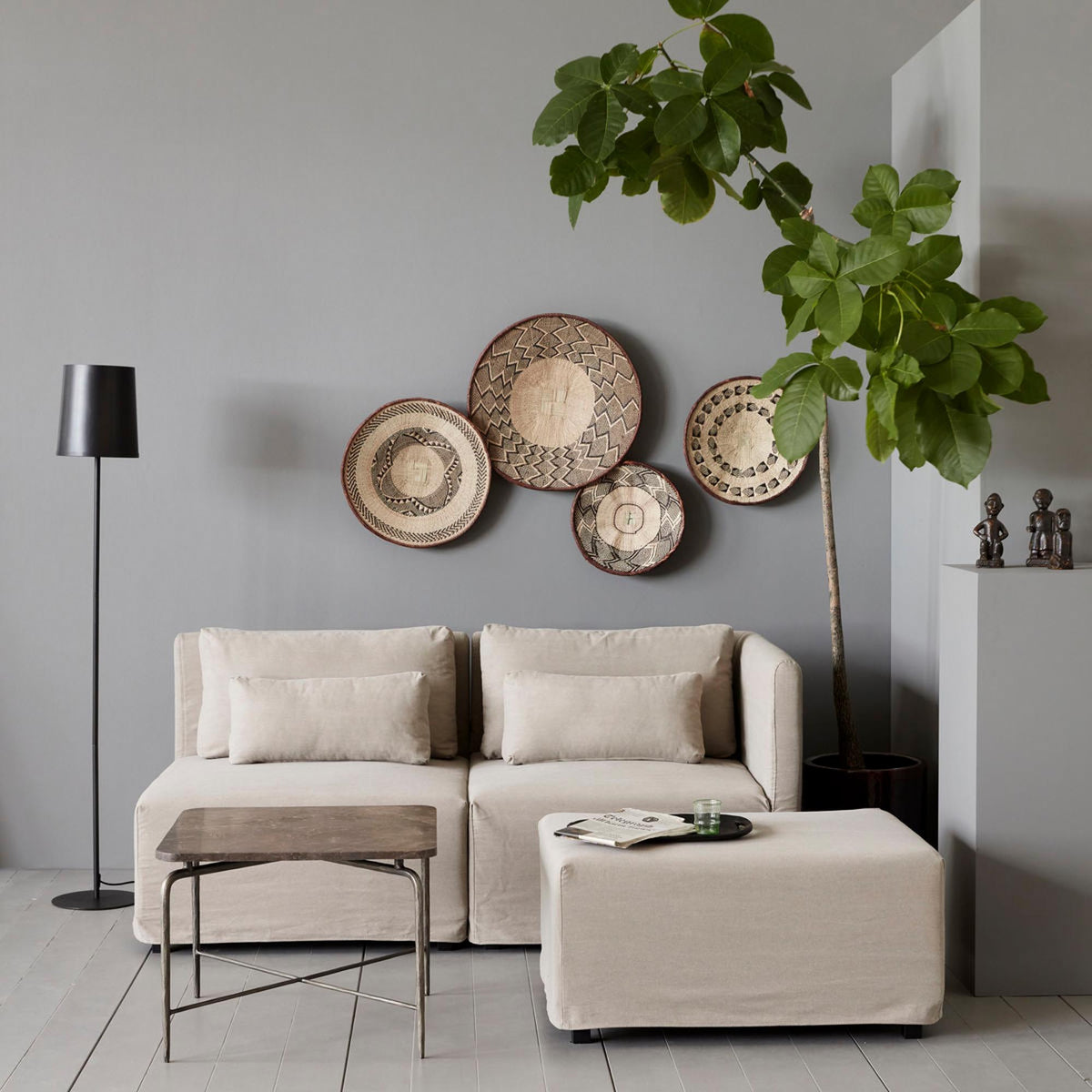 Körbe, Tonga in Natur präsentiert im Onlineshop von KAQTU Design AG. Aufbewahrungskorb ist von House Doctor