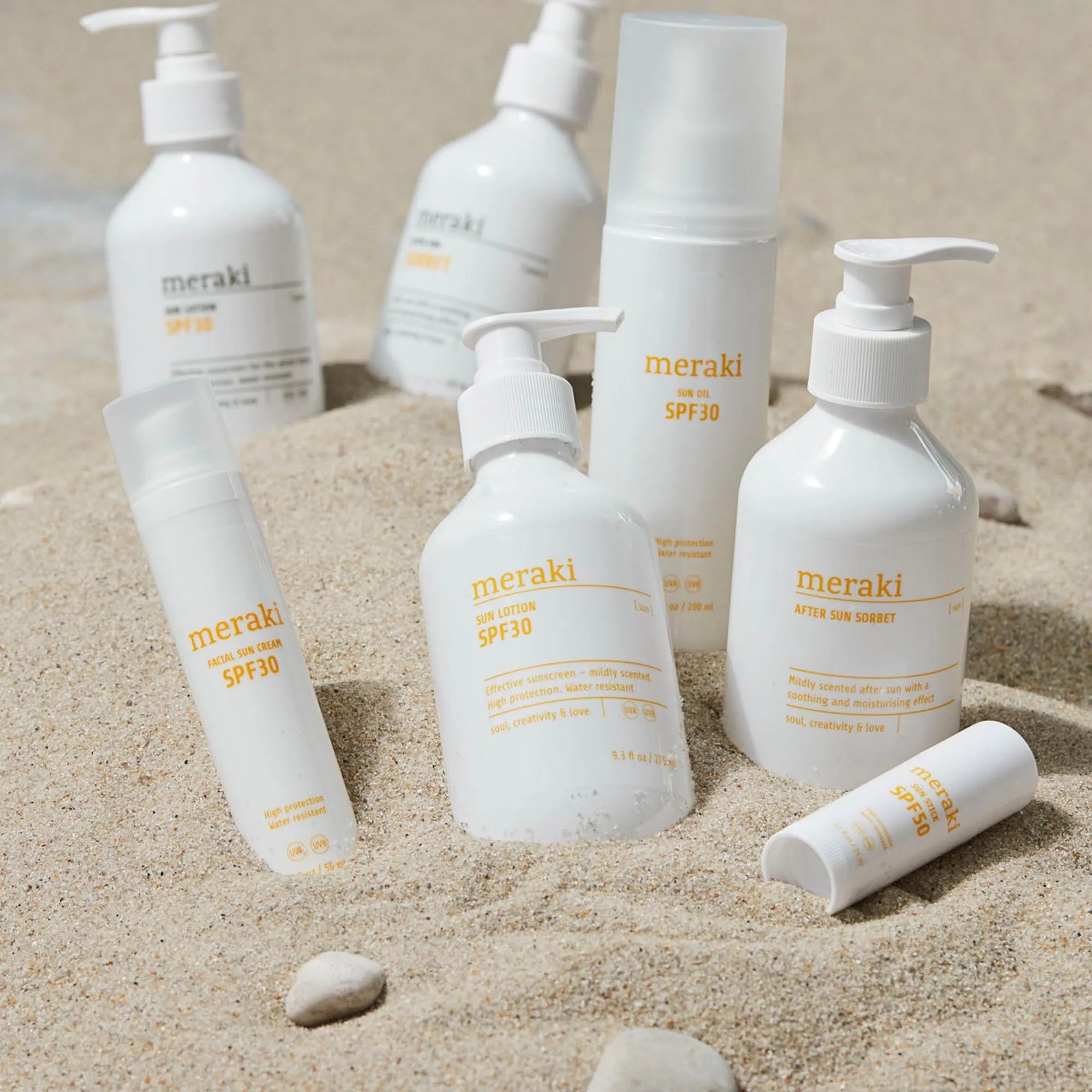 Meraki Facial Sun Cream: Schützt mit LSF 30, zieht schnell ein, duftet nach Minze und Moschus, vegan und wasserfest.