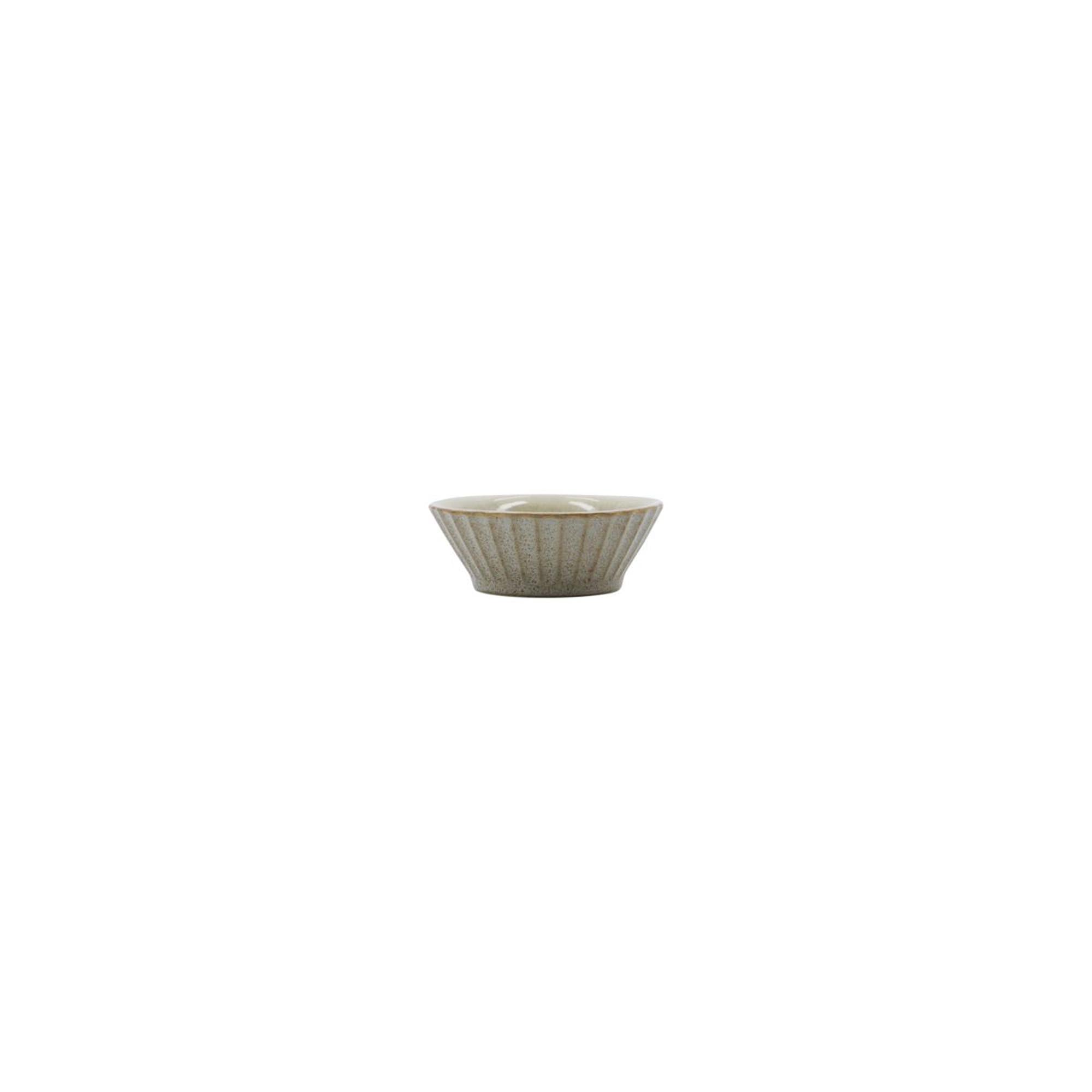 Elegante HDPleat Schüssel von House Doctor: Grau/braun, geriffelt, matt aussen, glänzend innen. Perfekt für Salate und Snacks.