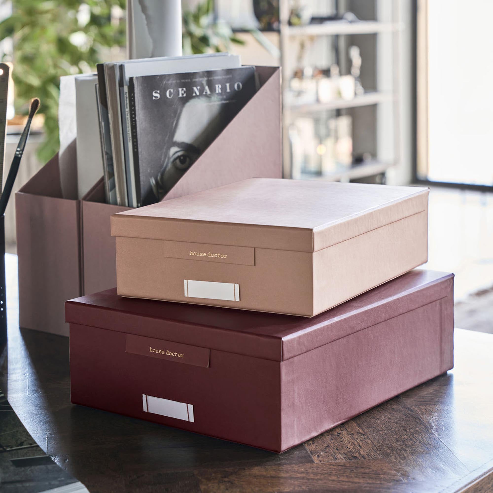 Aufbewahrungsschachteln, HDKeep, Bordeaux/Rosa in Bordeaux/Rosa präsentiert im Onlineshop von KAQTU Design AG. Aufbewahrungsbox ist von House Doctor