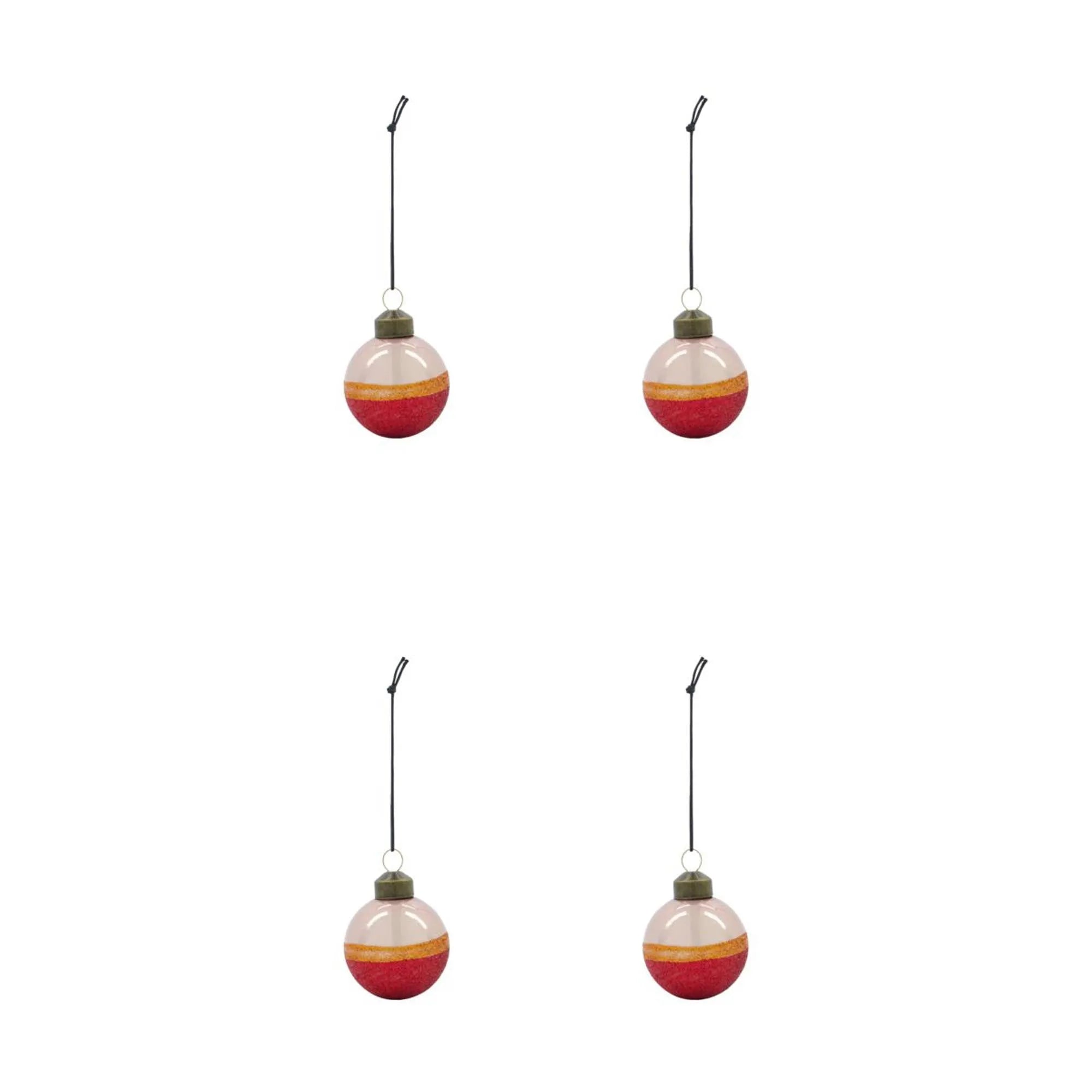 Elegante HDMalo Ornamente: Handgefertigte Glaskugeln in Rosa, Apricot & Rot für stilvolle, moderne Weihnachtsdeko.