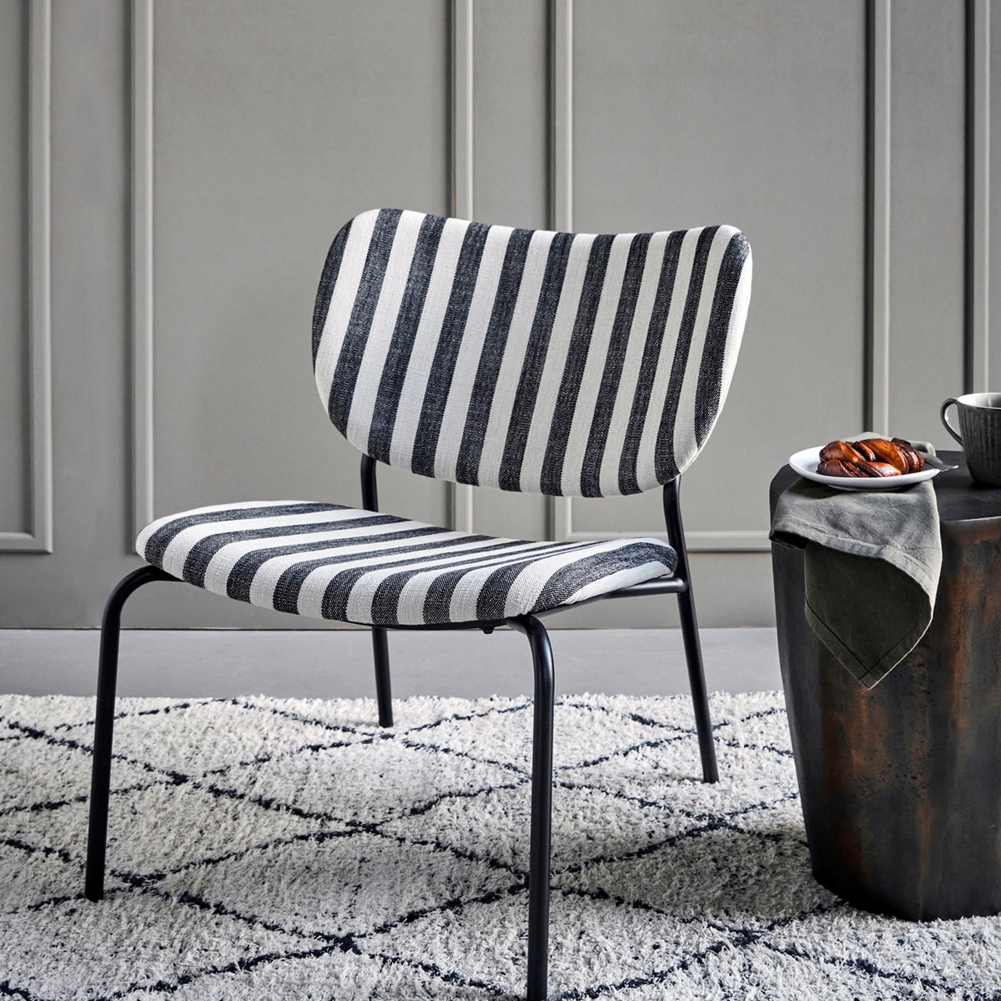 Lounge armchair, Hdlonga, black/off-white
