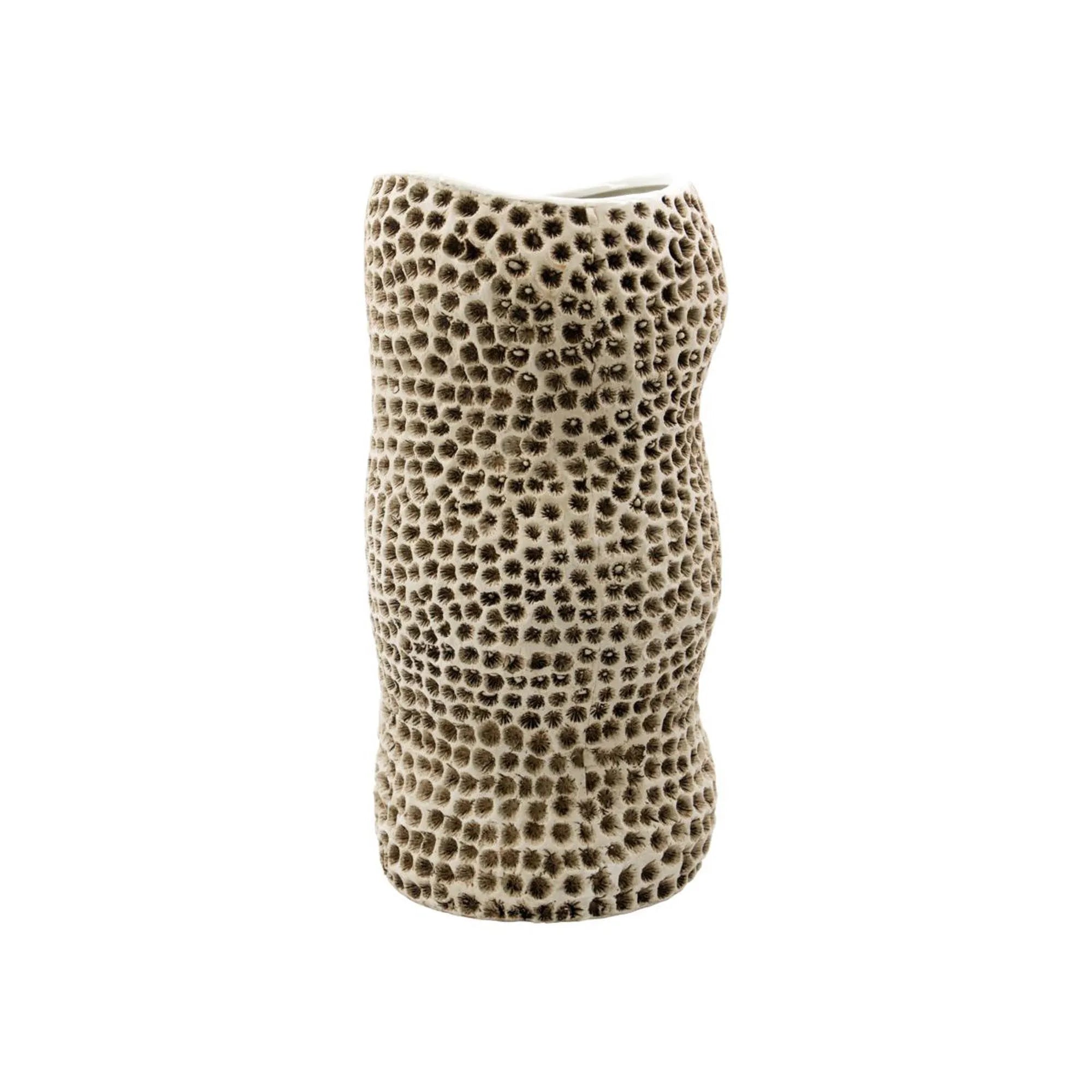 Die HDPan Vase von House Doctor: Beige, aus robustem Steinzeug, mit einzigartiger Glasur. Ideal für Blumenarrangements, modern und stilvoll.