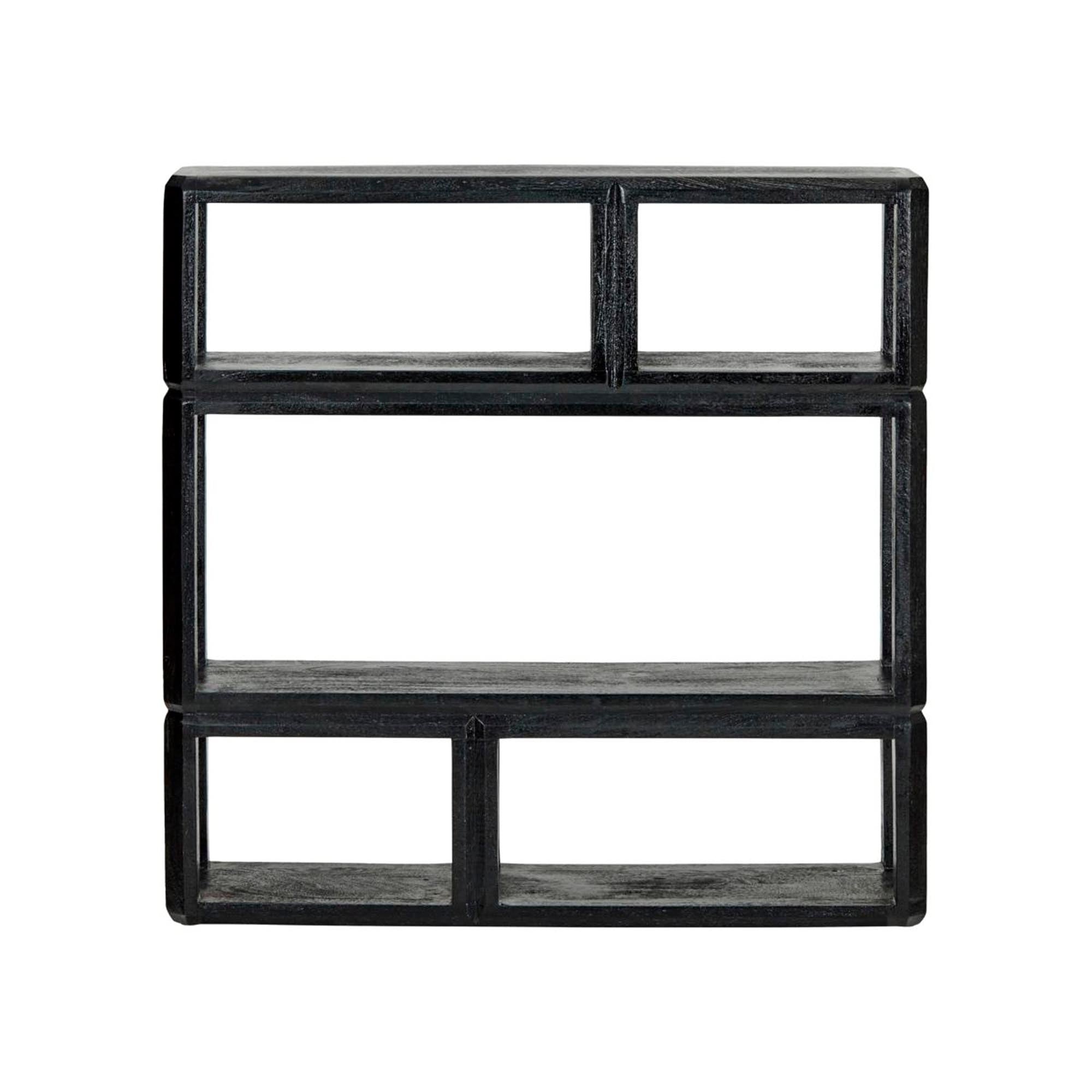 Entdecken Sie das stilvolle Regal HDMono von House Doctor aus schwarzem Mangoholz. Ideal für Bücher und Deko, passt perfekt in jeden Raum.