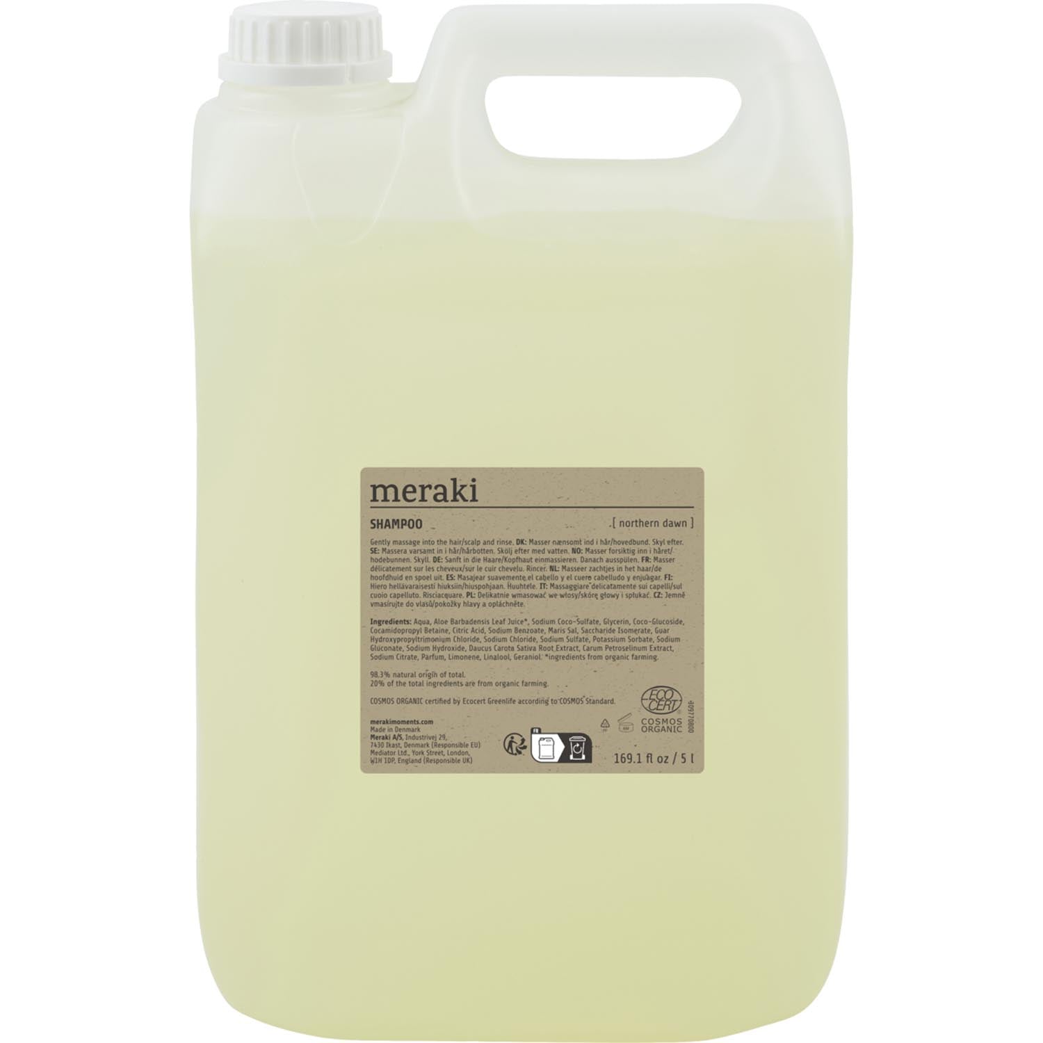 Meraki "Northern Dawn" Shampoo Refill: Natürliche Pflege mit Karotten- und Petersilienextrakten, umweltfreundlich, sanft und erfrischend.