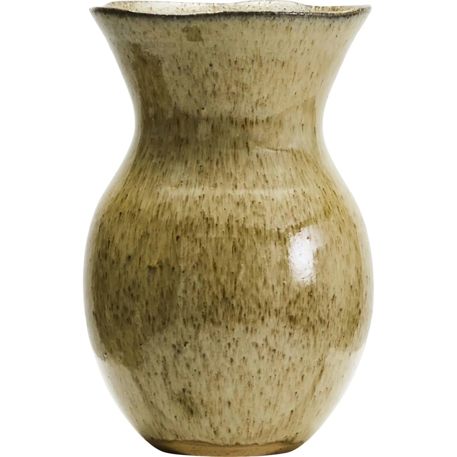 Elegante beige Keramikvase von House Doctor, handgefertigt, mit schützender Glasur. Vielseitig für Blumenarrangements. Einzigartiges Design.