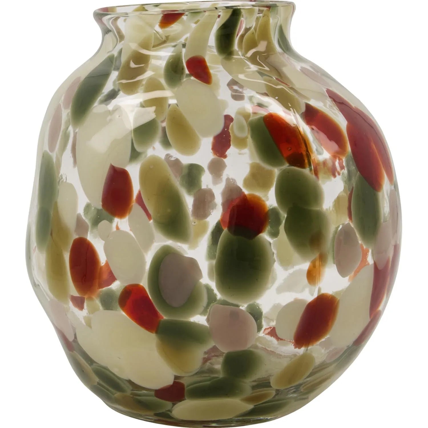 Die Vase HDDot von House Doctor: Einzigartige, handbemalte Glasvase mit verspielten Punkten, ideal für Blumen oder als Kunstobjekt.