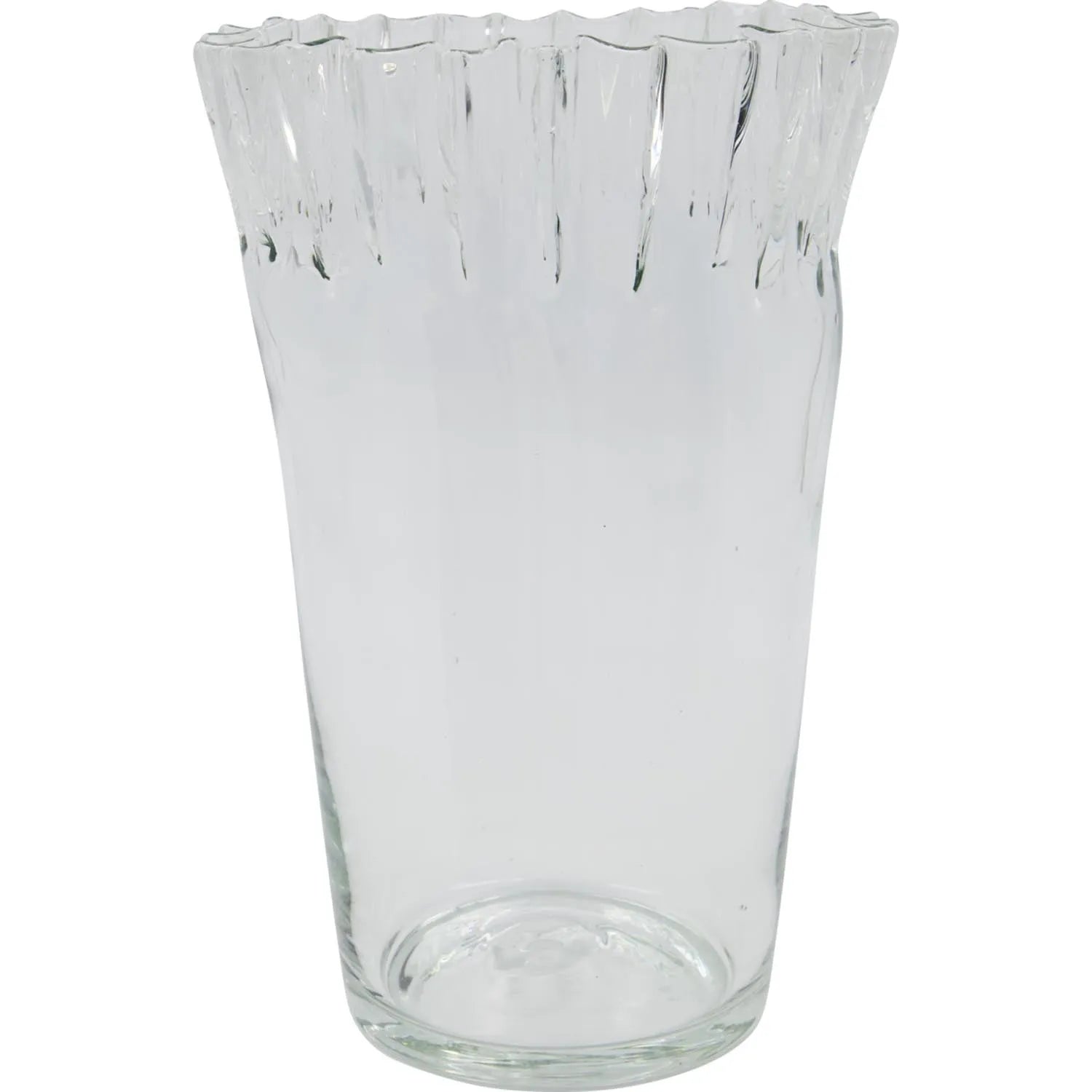 Die Vase HDFold von House Doctor: Mundgeblasenes, klares Glas mit eleganten Falten, ideal für Blumenarrangements. Zeitlose Eleganz.