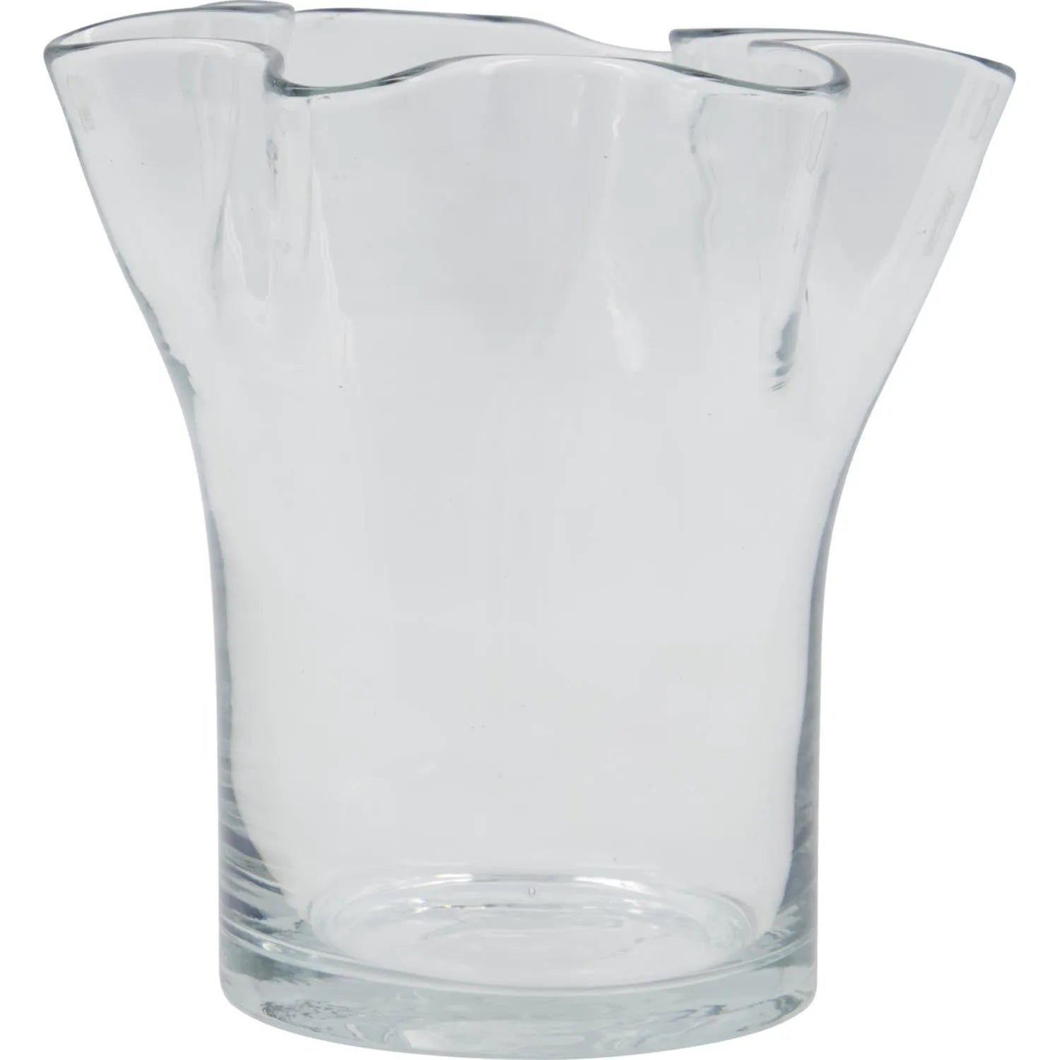 Elegante, klare Vase HDPlis von House Doctor: Mundgeblasenes Glas, zeitloses Design, ideal für Blumenarrangements.