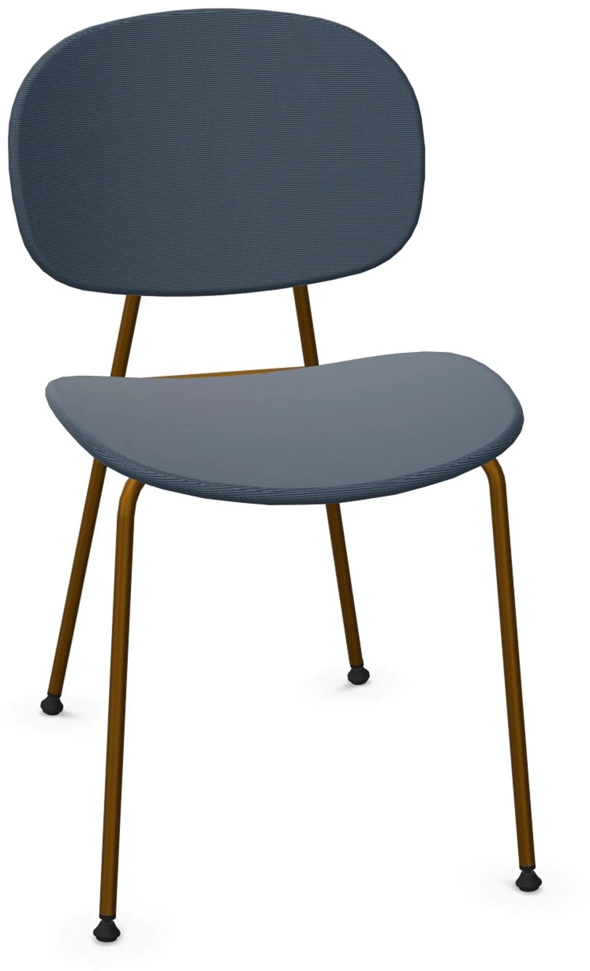 TONDINA POP gepolstert in Dunkelblau / Antikes Messing präsentiert im Onlineshop von KAQTU Design AG. Stuhl ist von Infiniti Design