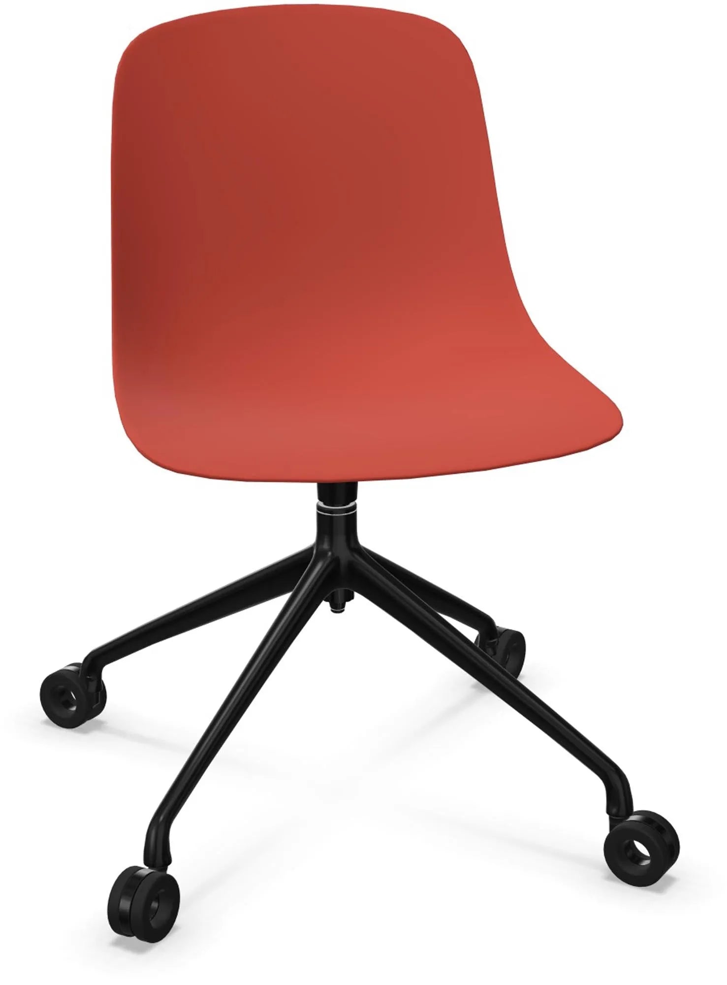 PURE LOOP MONO Swivel mit Rollen in Rot / Schwarz präsentiert im Onlineshop von KAQTU Design AG. Bürostuhl ist von Infiniti Design