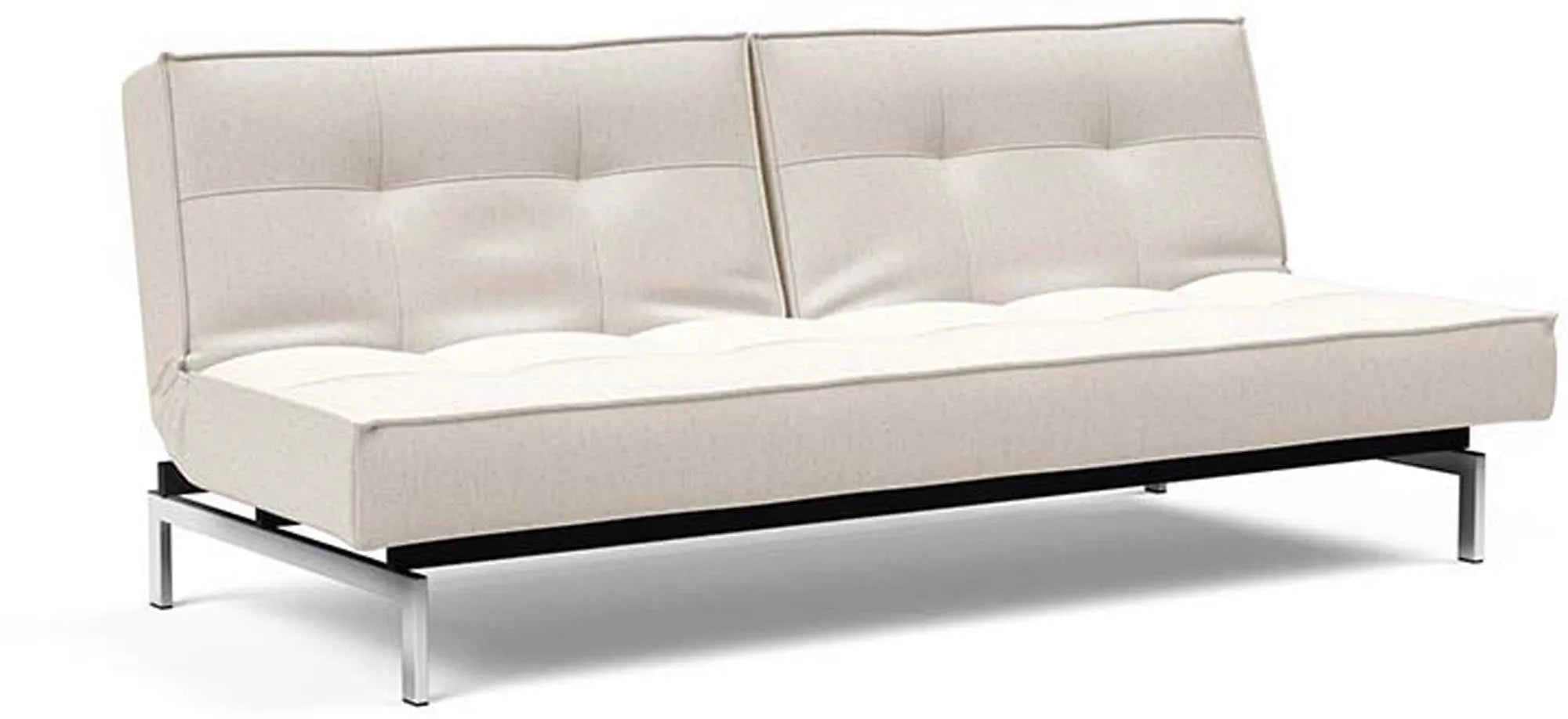 Modernes Splitback Sofabett 210 Chrom: Komfort und Stil vereint.