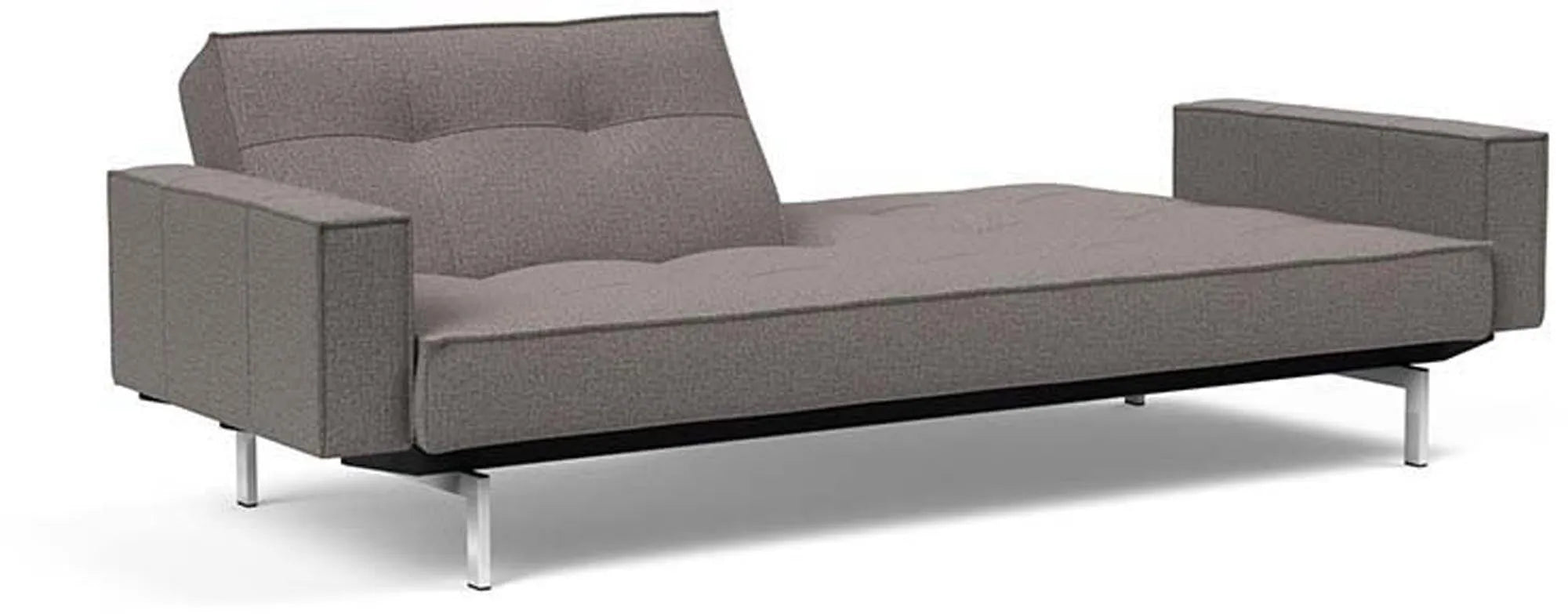 Elegantes Splitback Sofabett 210 Chrom mit Armlehnen von Innovation.