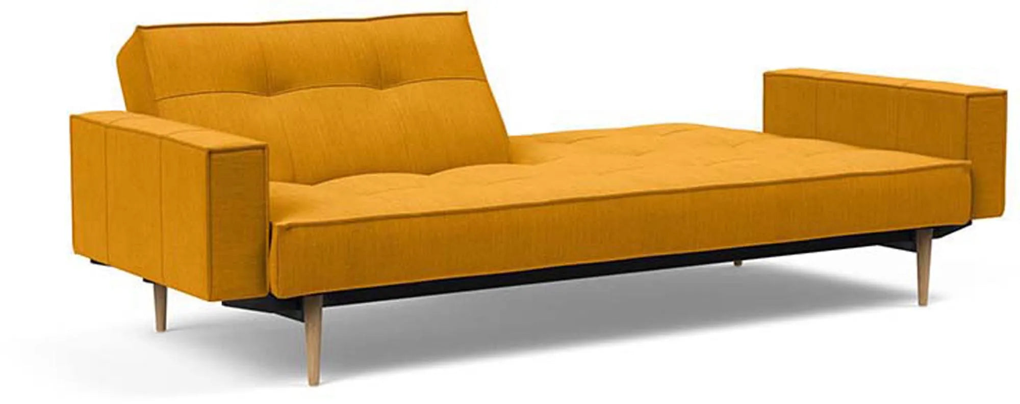 Modernes Splitback Sofabett 210 mit Armlehnen von Innovation Living.