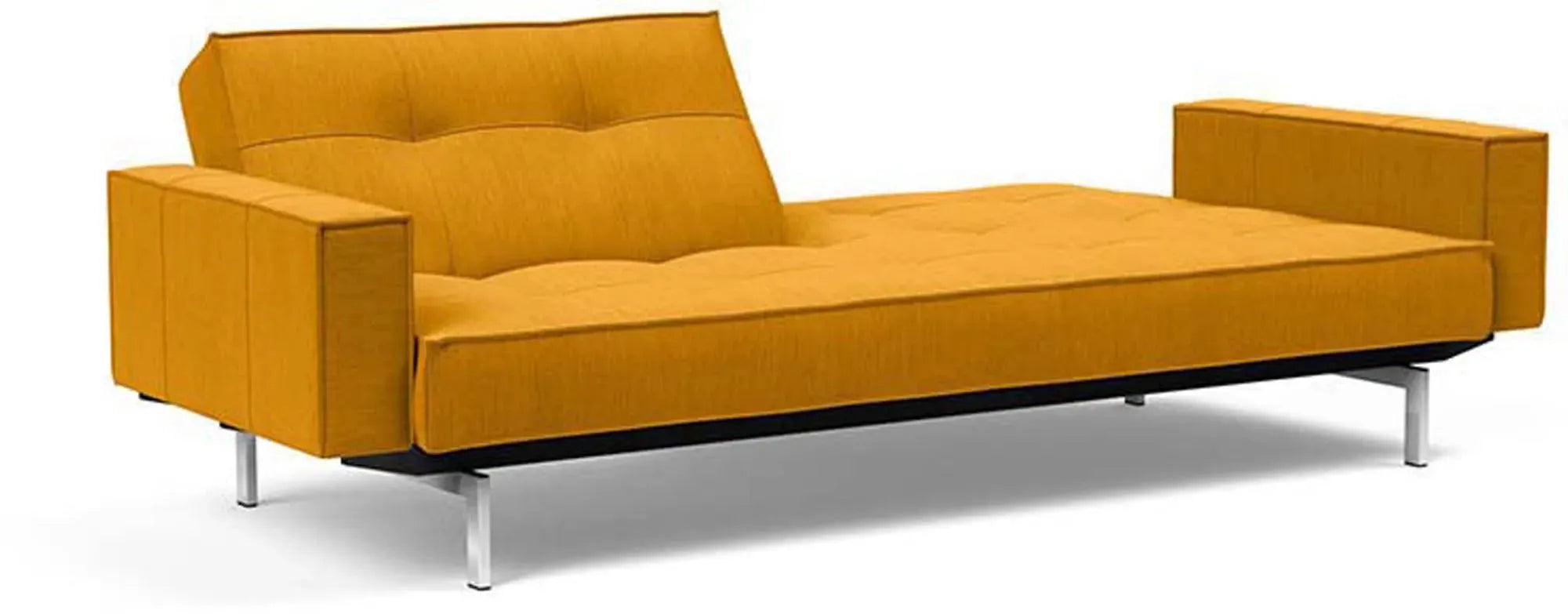 Elegantes Splitback Sofabett 210 Chrom mit Armlehnen von Innovation.