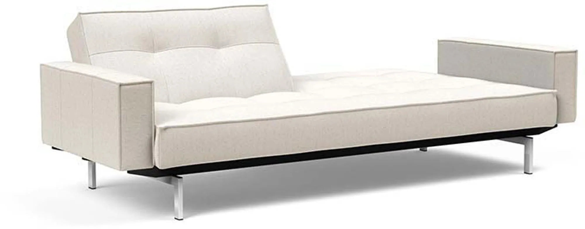 Modernes Splitback Sofabett 210 Chrom mit Armlehnen von Innovation.