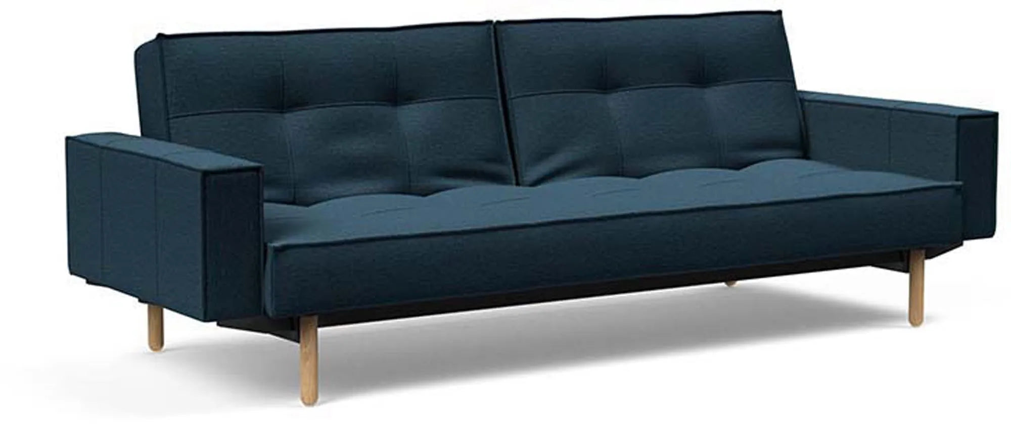 Modernes Splitback Sofabett 210 Stem mit verstellbaren Armlehnen.