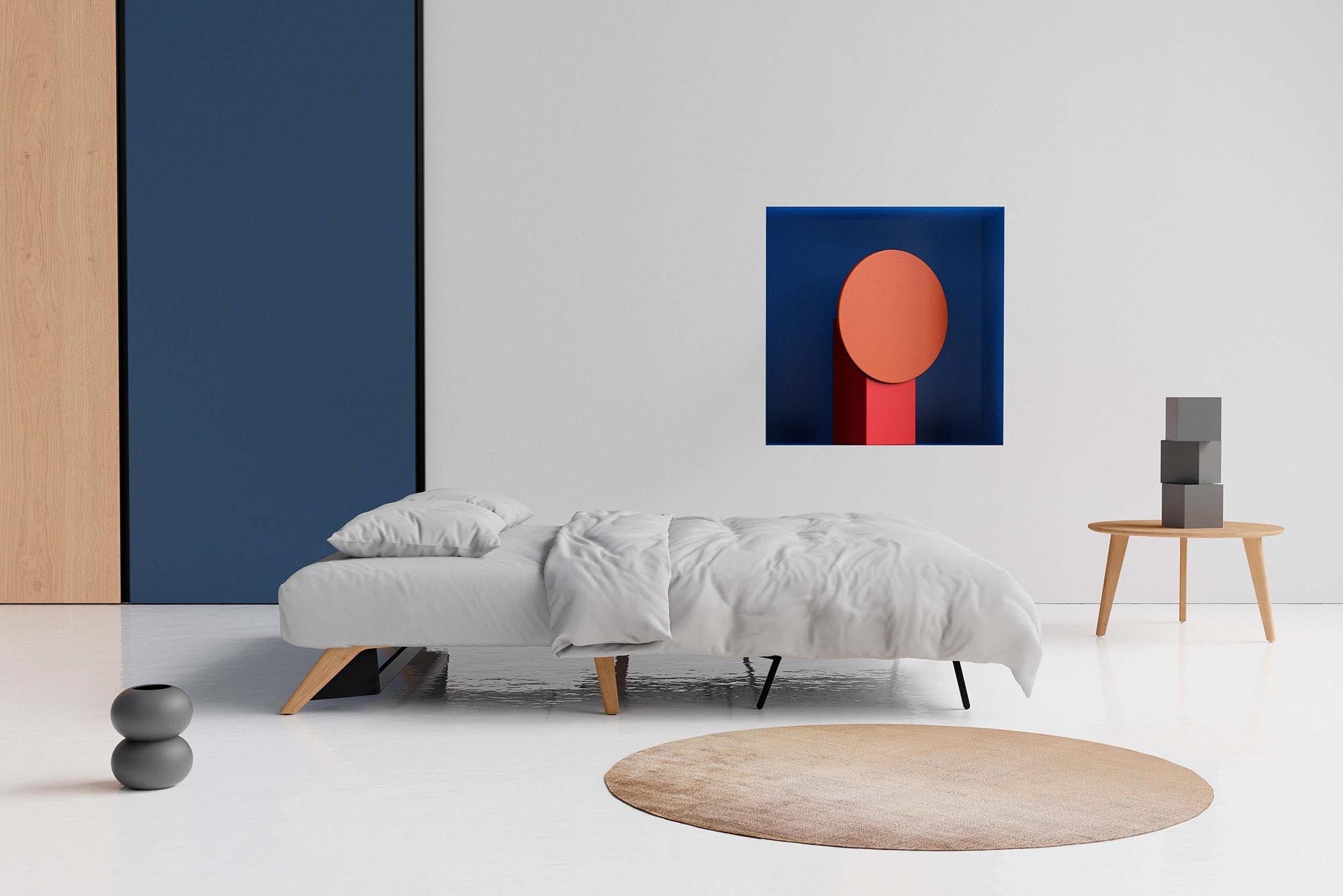 Das Cubed Klappsofa 160 von Innovation Living vereint modernes Design mit Funktionalität – perfekt für platzsparende Wohnlösungen und gemütliche Stunden.